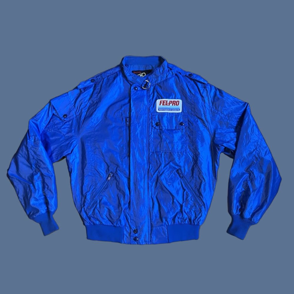 Vintage VINTAGE King Louie Jacket Car Parts Bomber Blue Men's Large 48 in Logo Embroidered 80s Grunge Retro USA Size US L / EU 52-54 / 3 - 1 Thumbnail