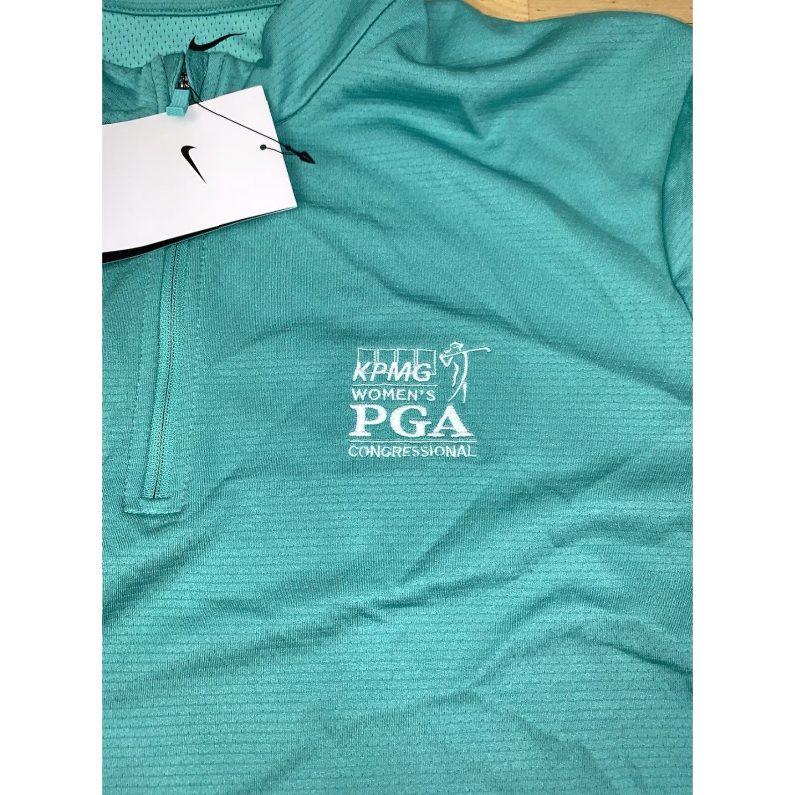 Nike Nike Sweatshirt Womens XL Green 1/4 Zip Pullover Mock Neck Dri-FIT Golf Activewear Stretch Size XL / US 12-14 / IT 48-50 - 4 Thumbnail