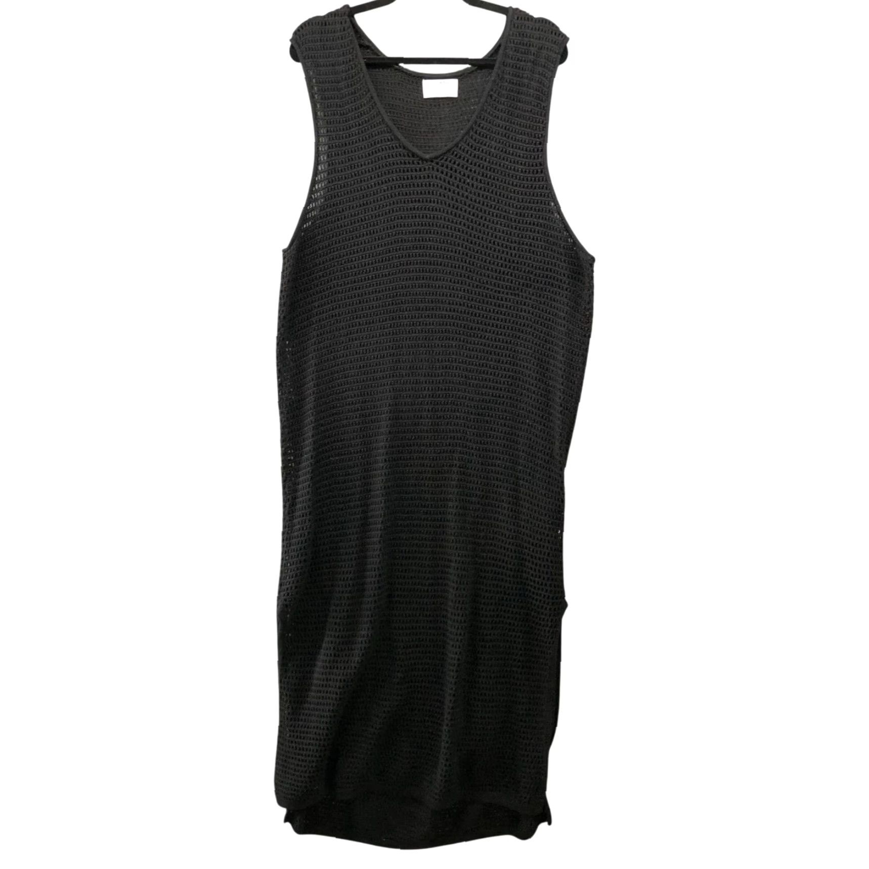 Old Navy Old Navy Open Knit Cover Up Maxi Dress XL Black Sleeveless V-Neck Swim Size XL / US 12-14 / IT 48-50 - 2 Thumbnail