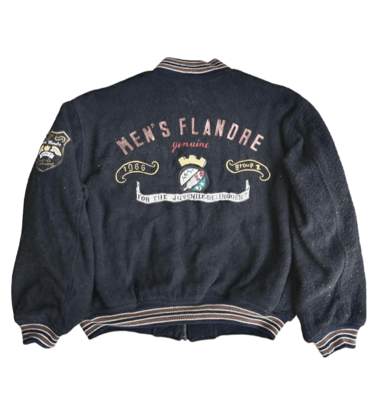Men's Wearhouse × Vintage True Vintage 1966 Men's Flandre Big Logo Bomber Jacket Size US XL / EU 56 / 4 - 1 Thumbnail