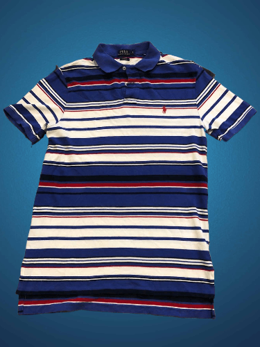 Polo Ralph Lauren Vintage Polo Ralph Lauren Striped Custom Fit Polo Size L Size US L / EU 52-54 / 3 - 1 Thumbnail