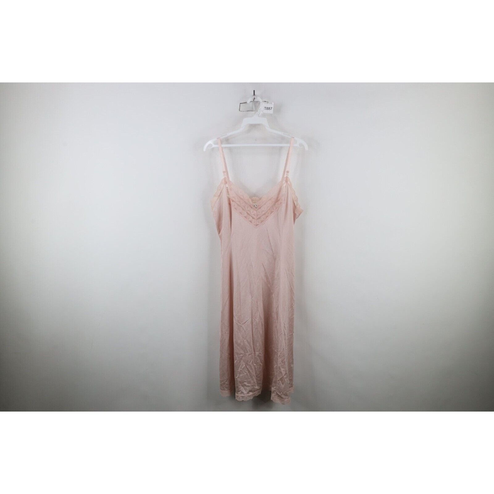 Vintage Vintage 70s Silky Nylon Flower Lace Night Gown Slip Size XS / US 0-2 / IT 36-38 - 1 Thumbnail