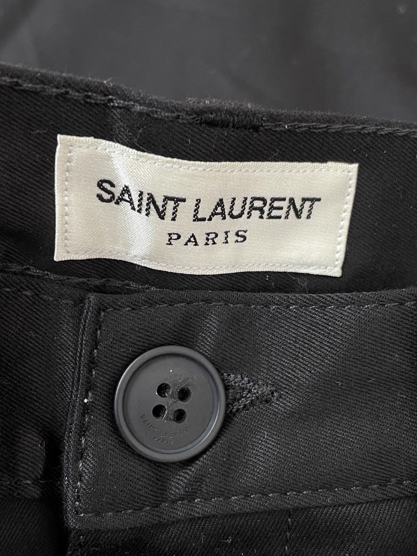 Saint Laurent Paris SLP Saint Laurent Black Straight Trousers 31 (NWT) Size US 31 - 3 Thumbnail