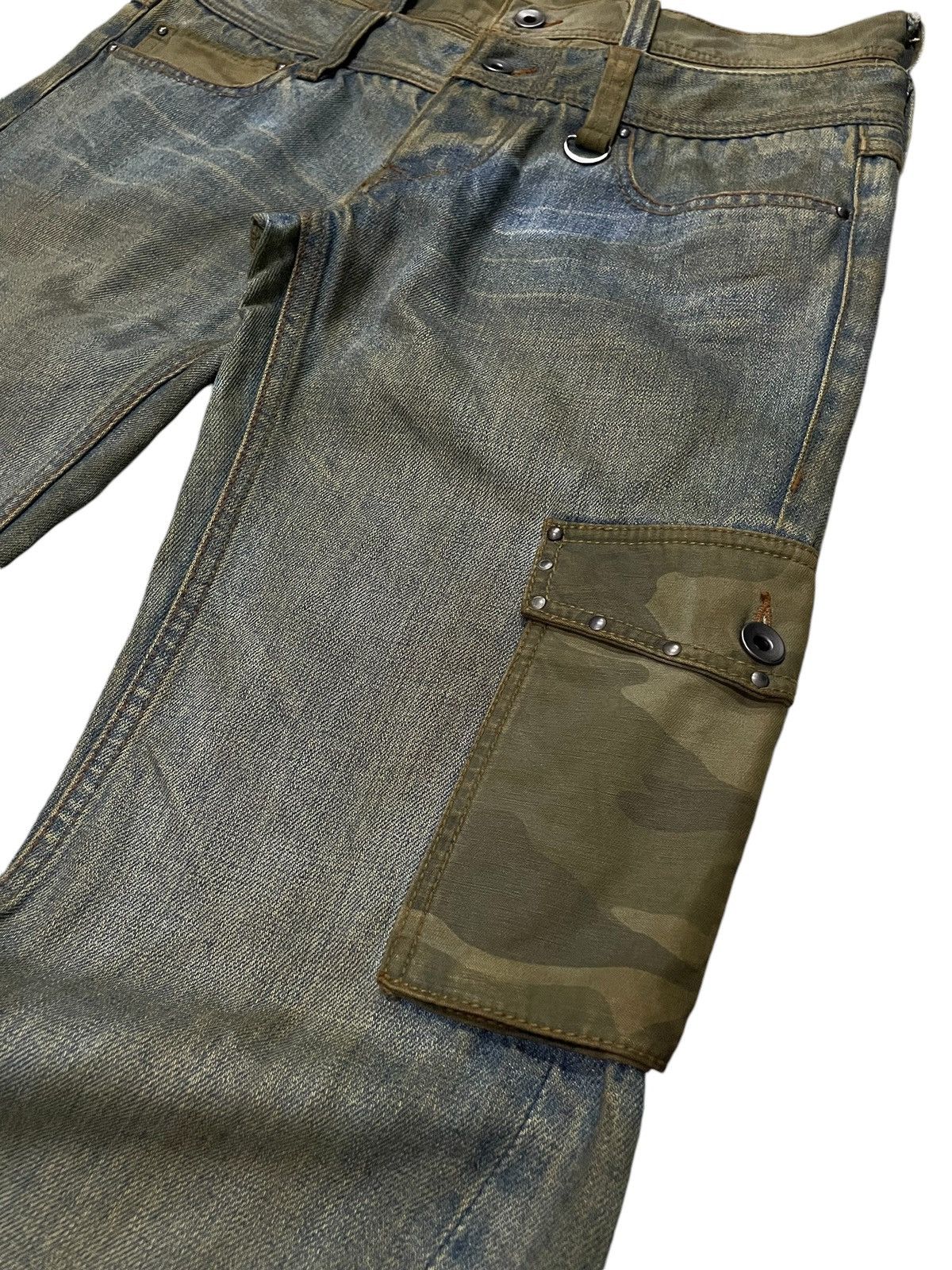 HIDEAWAYS × If Six Was Nine × In The Attic Hideaways Japan Muddy Dirty Double Waist Flared Cargo Jeans Size US 32 / EU 48 - 13 Thumbnail