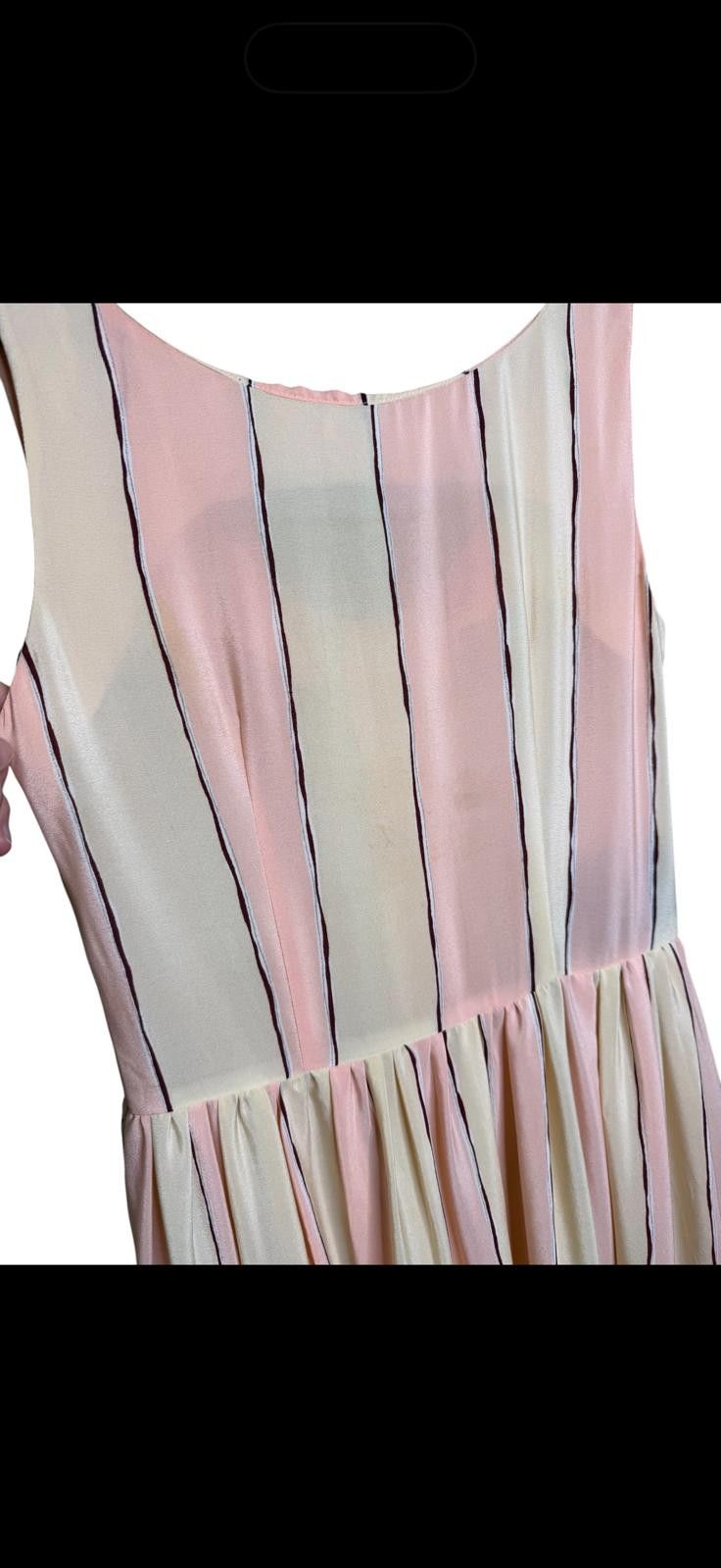 Prada Prada SS2010 Silk Stripe Dress Pink Cream Pleated IT40 Size S / US 4 / IT 40 - 5 Thumbnail
