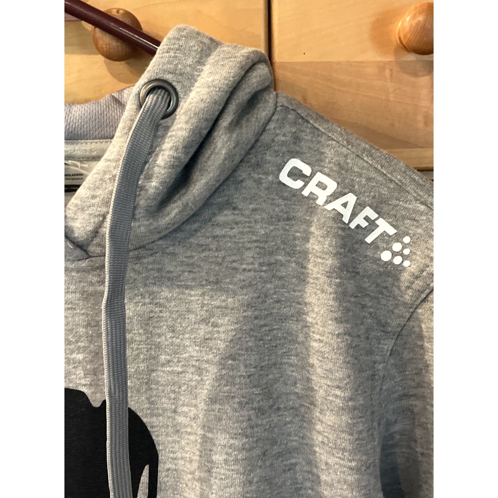 Vintage CRAFT Hoodie Women's XS Gray Black Skull Crossbones Pullover Hooded Pockets New XS Activewear Sweatshirt Girls Ladies Size XS / US 0-2 / IT 36-38 - 4 Thumbnail