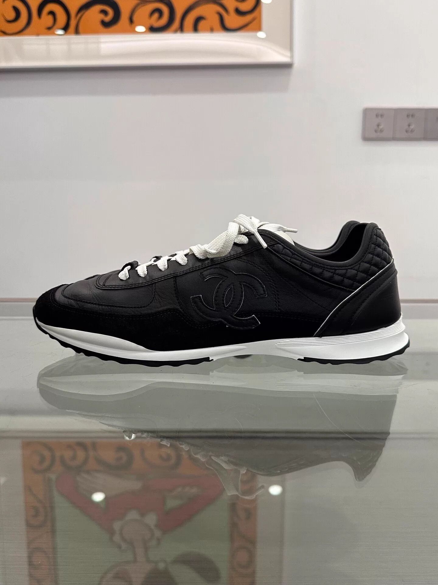 Chanel Chanel Men's Black CC Logo Sneaker 42 Size US 9 / EU 42 - 4 Thumbnail