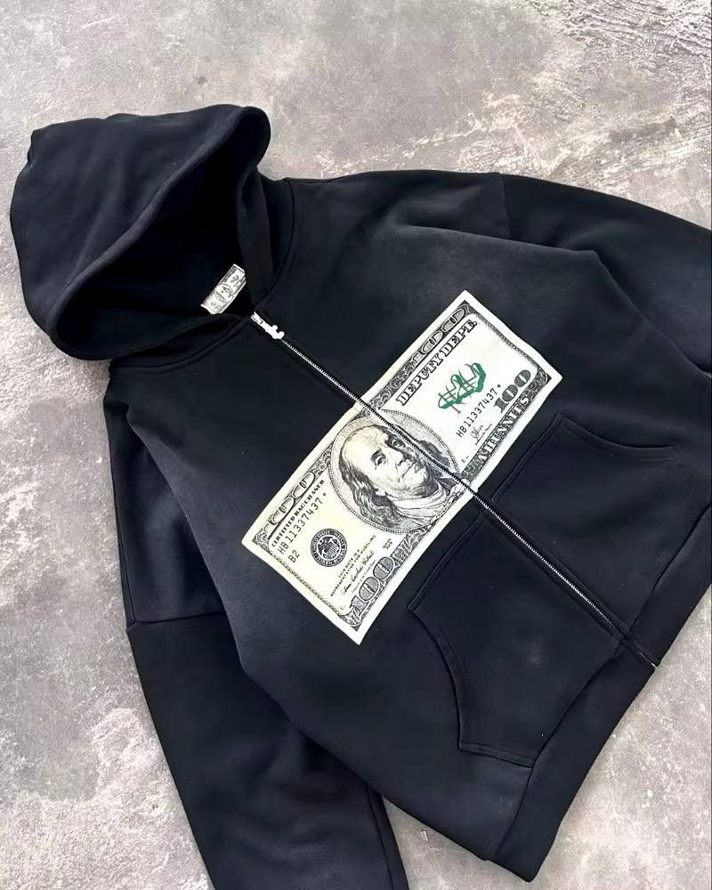 Japanese Brand × Vintage monochrome hoodie style : i love money Size US XL / EU 56 / 4 - 1 Thumbnail