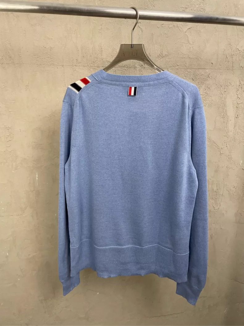 Thom Browne Thom Browne size1 Gray and blue colored striped wool sweate Size US S / EU 44-46 / 1 - 2 Thumbnail