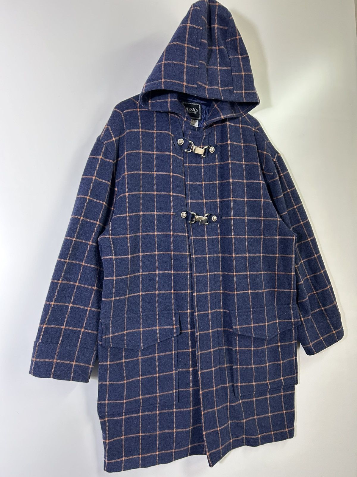Versace ⚡️Vintage Luxury Versace Wool Flannel Hoodie Zipper Jacket Size US M / EU 48-50 / 2 - 2 Thumbnail
