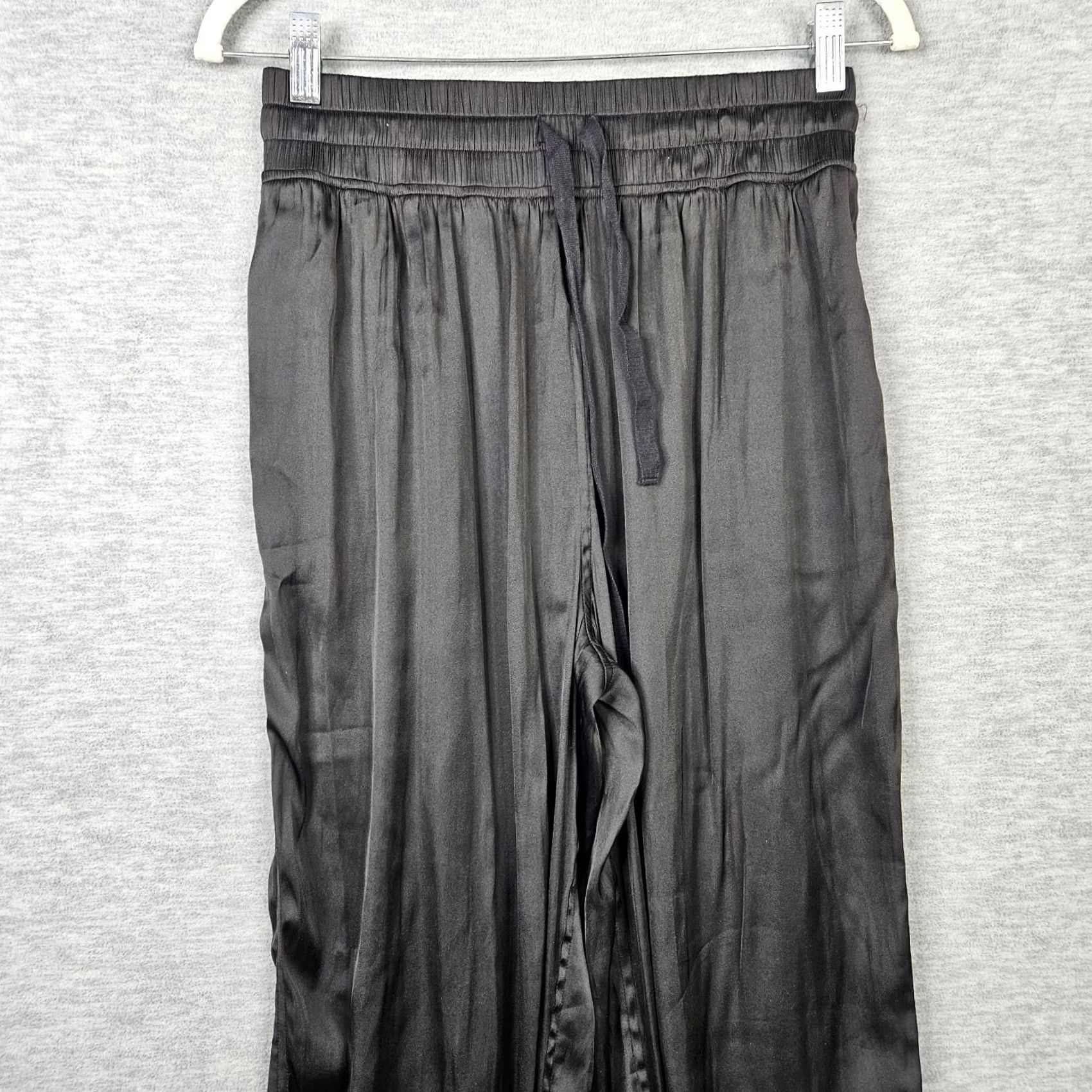 Carbon Carbon 38 Womens Jogger Pants Black Satin Light-weight Pull-on Size S Size 28" / US 6 / IT 42 - 2 Thumbnail