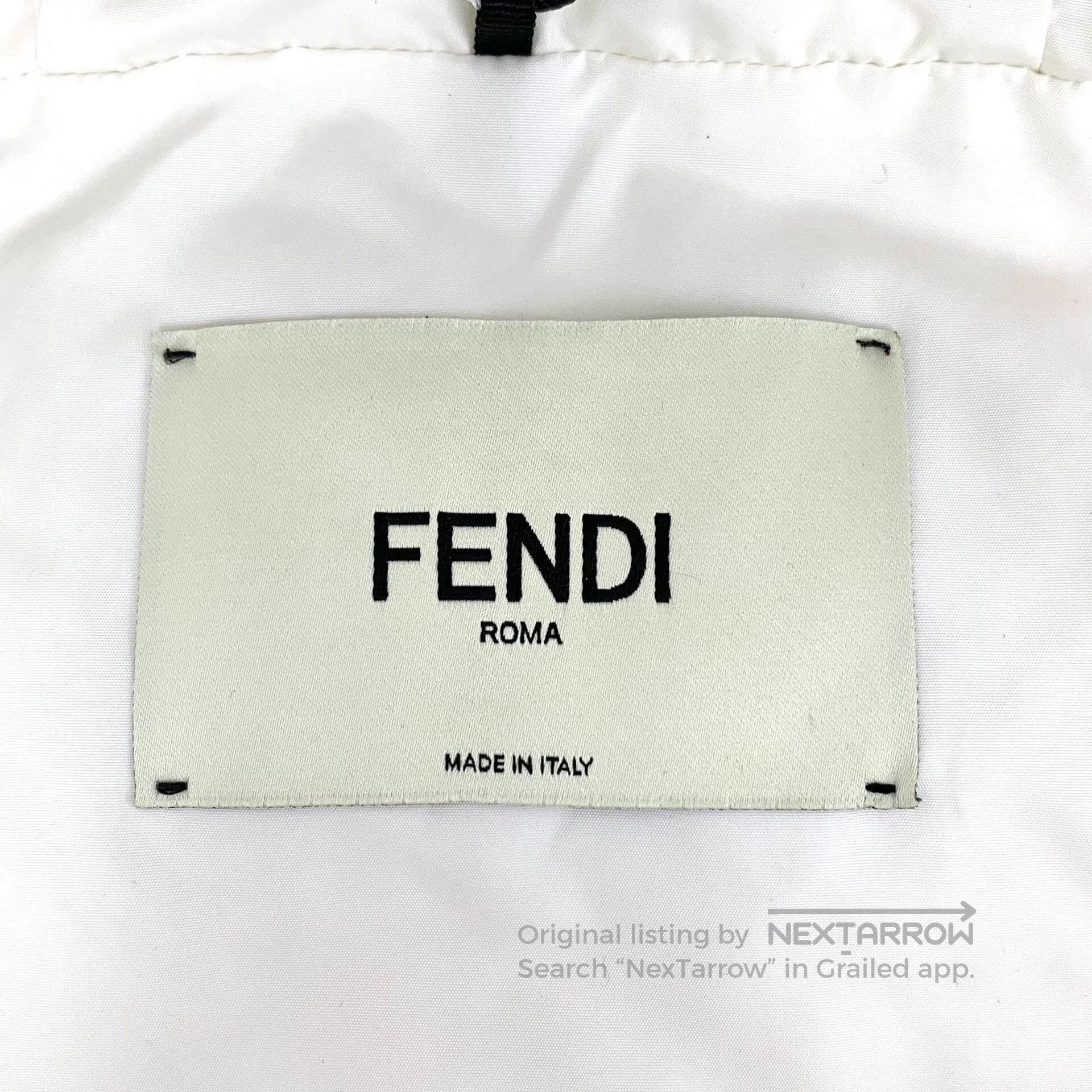Fendi white logo print hooded long sleeve coat. Size US M / EU 48-50 / 2 - 5 Thumbnail