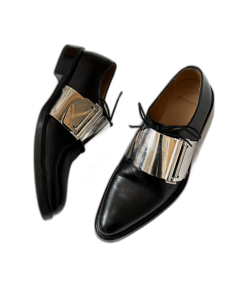 Givenchy Givenchy Black Oxford Shoes with Metallic Detail Size US 8 / EU 41 - 1 Thumbnail