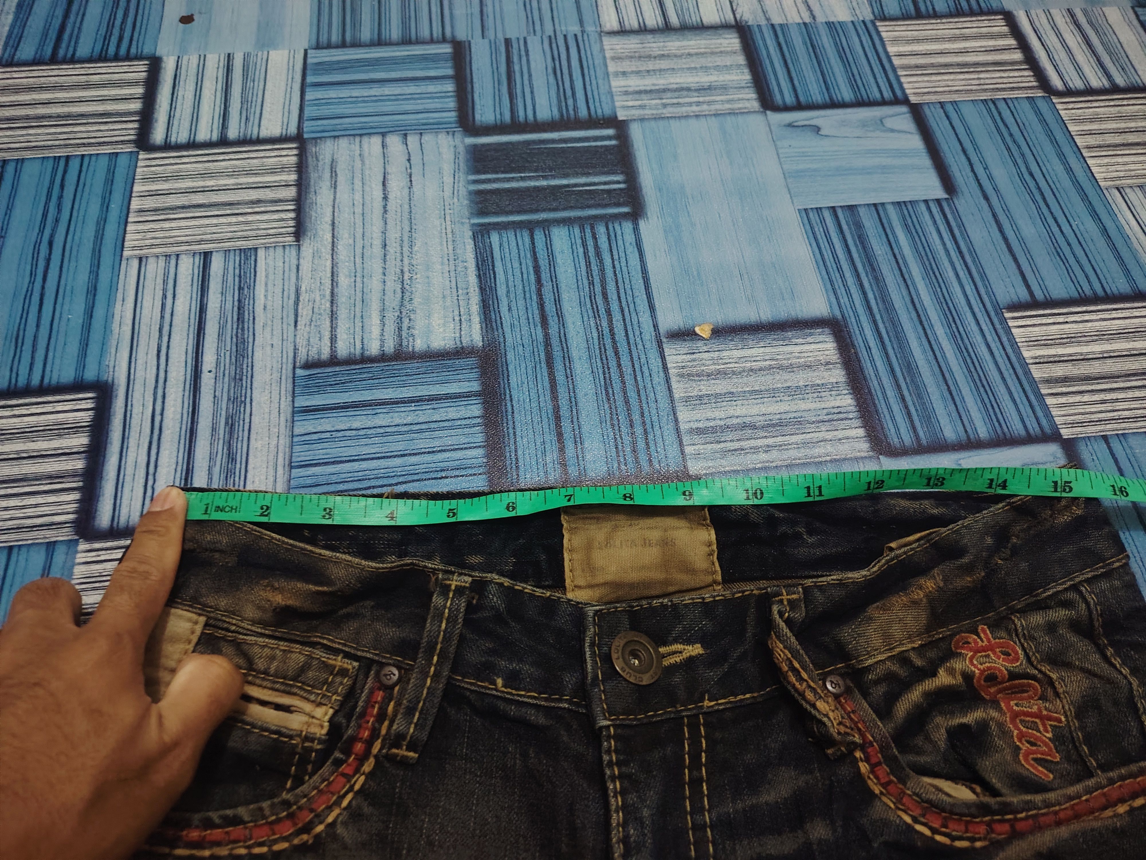If Six Was Nine Rare Lolita Flared jeans Embroidered Distressed Jean Mudwash Size US 30 / EU 46 - 21 Thumbnail