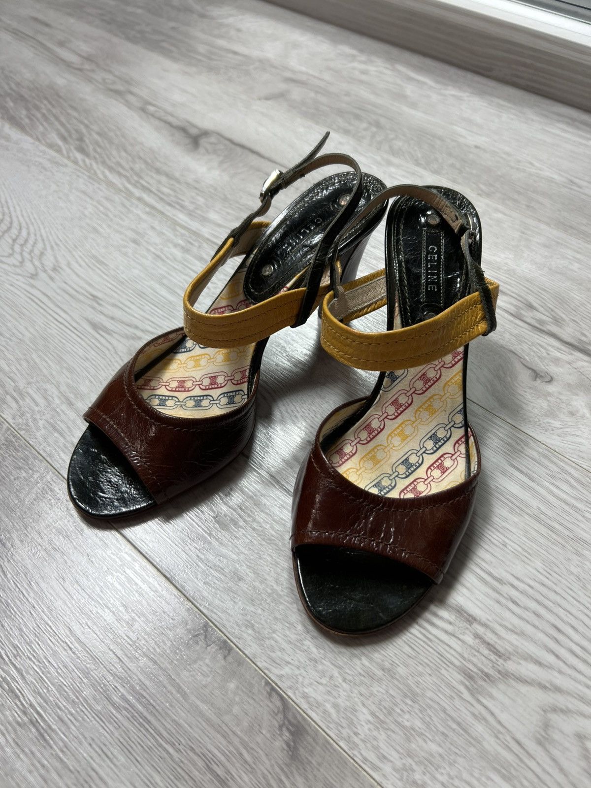 Celine Celine Multicolor Leather Slingback Open Toe Sandals Size 39 Size US 9 / IT 39 - 1 Thumbnail