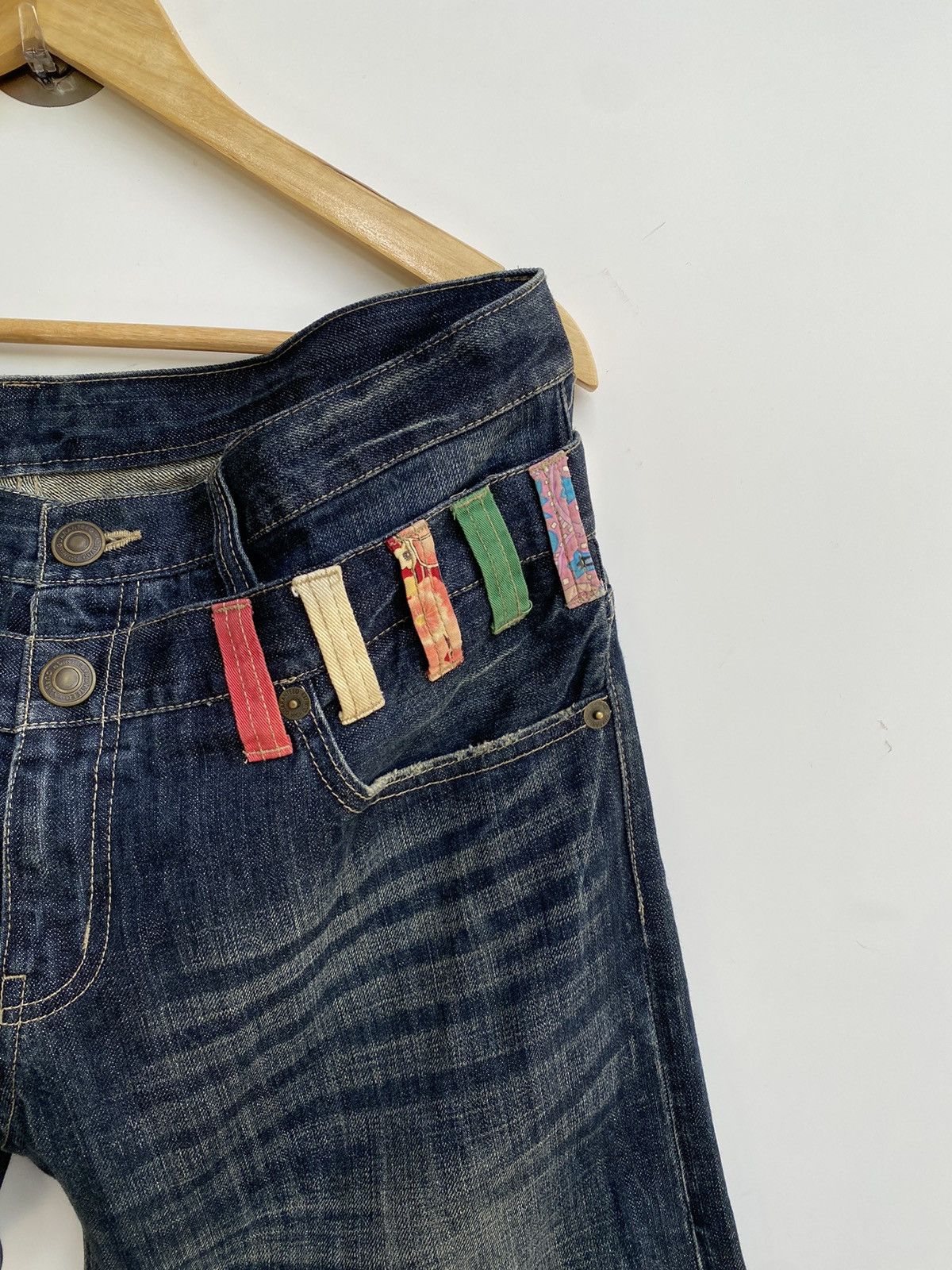 Japanese Brand Vtg Denim Japan Double Waist Flared Size US 37 - 5 Thumbnail