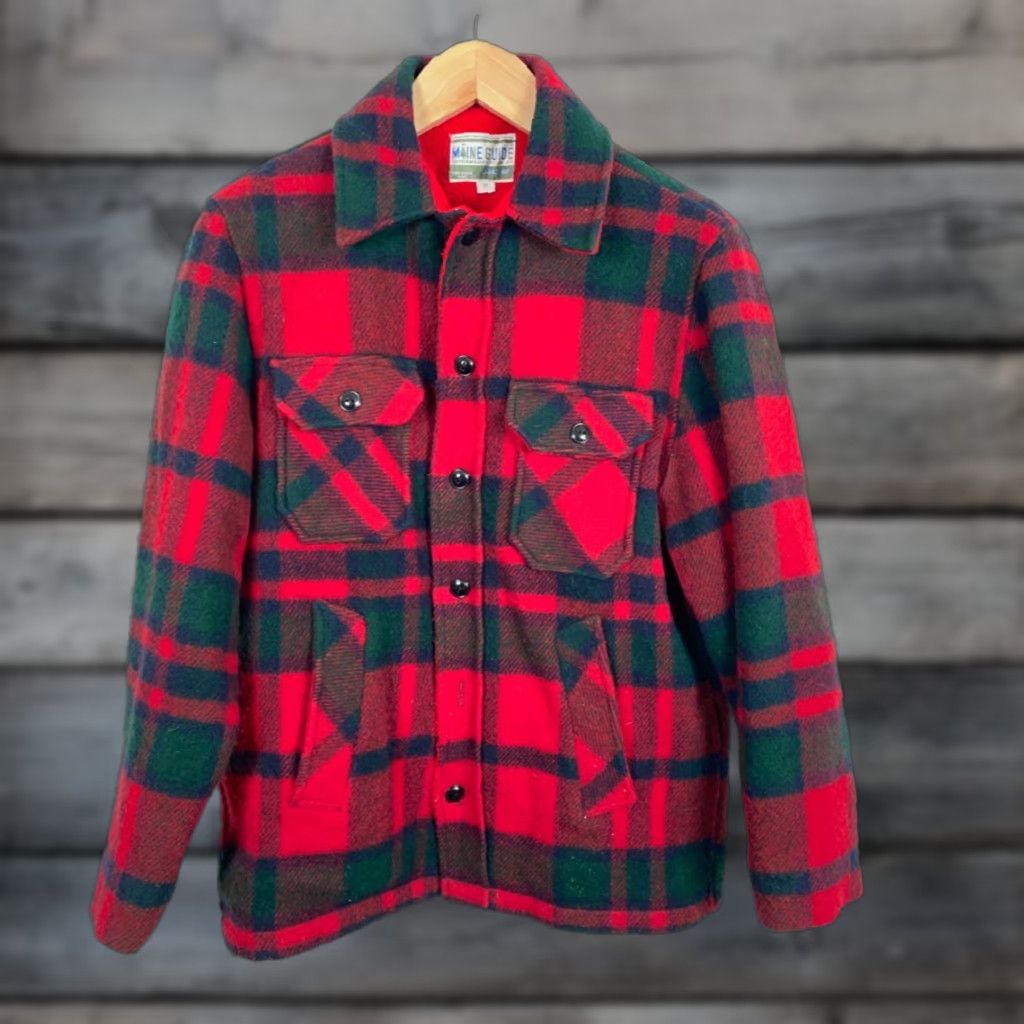 Vintage VINTAGE Congress Sportswear Maine Guide Wool Jacket Mens Medium Red Green Plaid Deep Pile Lining Size US M / EU 48-50 / 2 - 1 Thumbnail