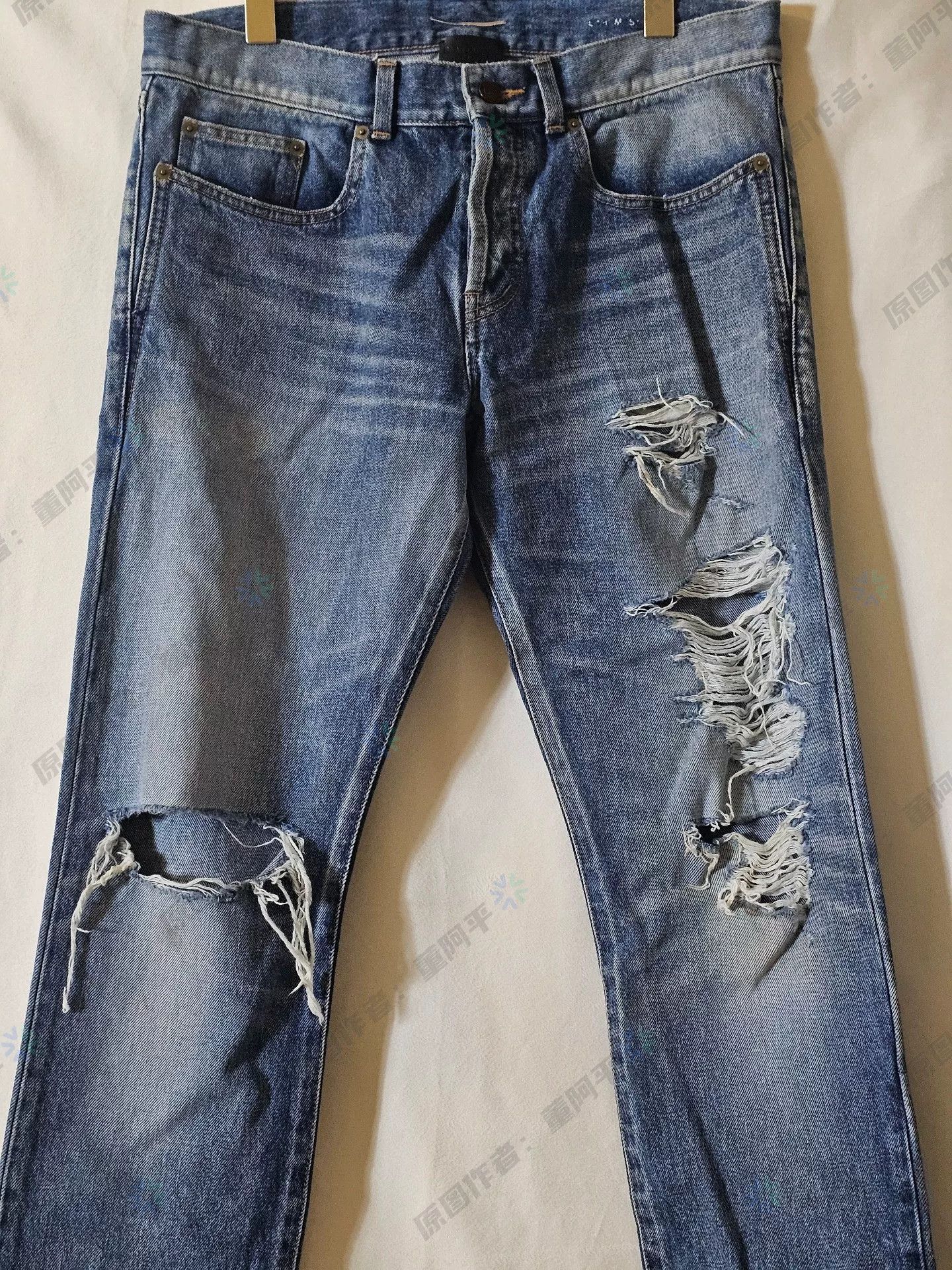 Saint Laurent Paris saint laurent ripped denim jeans for men Size US 32 / EU 48 - 2 Thumbnail