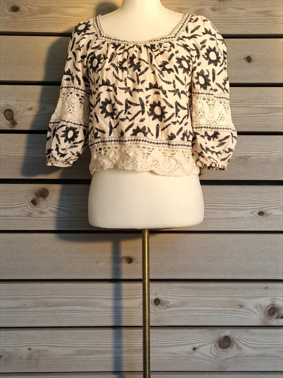Christian Siriano Christian Siriano Women's Embroidered Peasant Blouse XS Size XS / US 0-2 / IT 36-38 - 3 Thumbnail