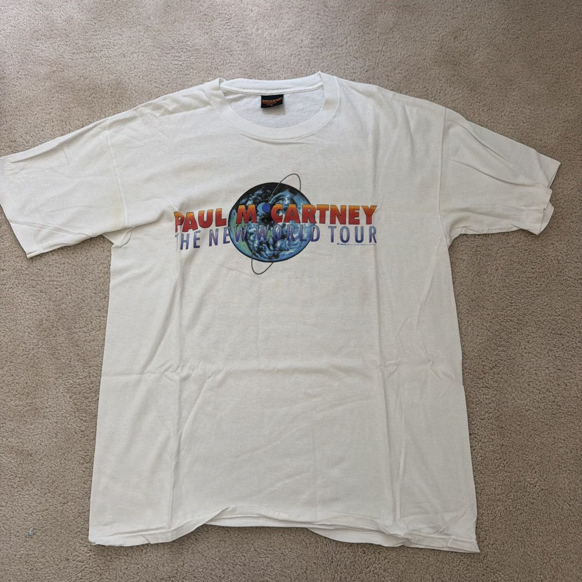 Vintage Paul McCartney Shirt White New World Tour Rock 1993 Size US XL / EU 56 / 4 - 1 Thumbnail