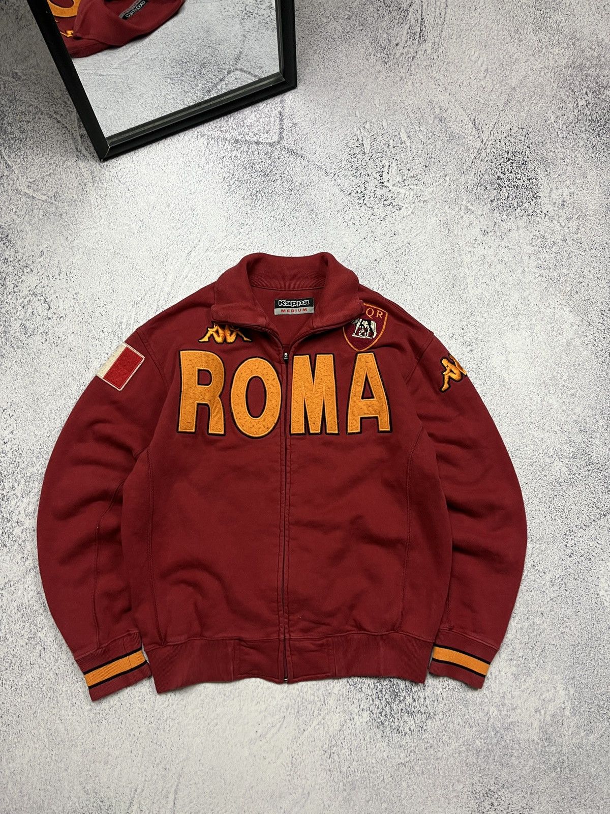 Vintage AS Roma Italy Kappa Soccer Track Jacket Blockcore