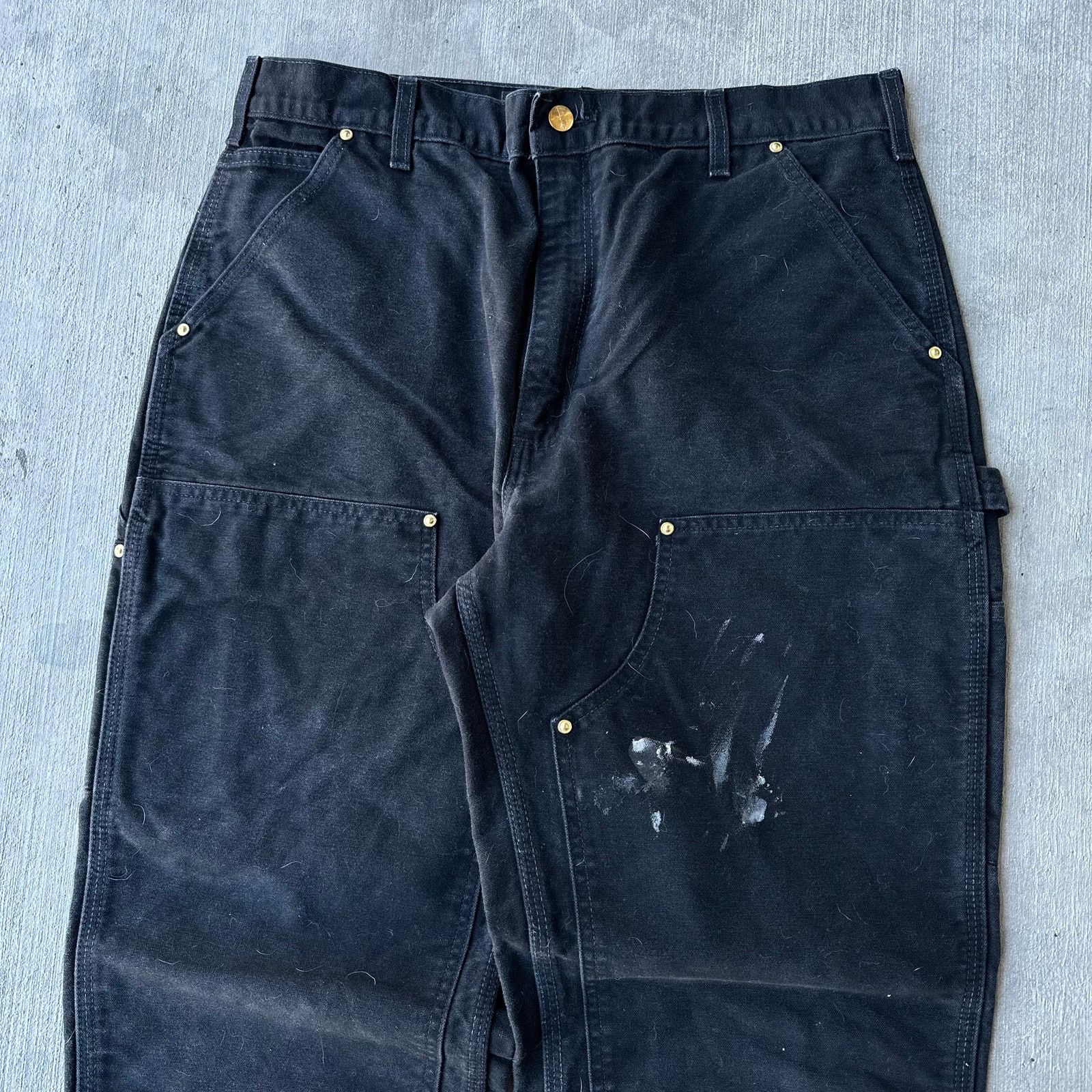 Carhartt × Vintage Carhartt black double knee work wear carpenter pants Size US 35 - 2 Thumbnail