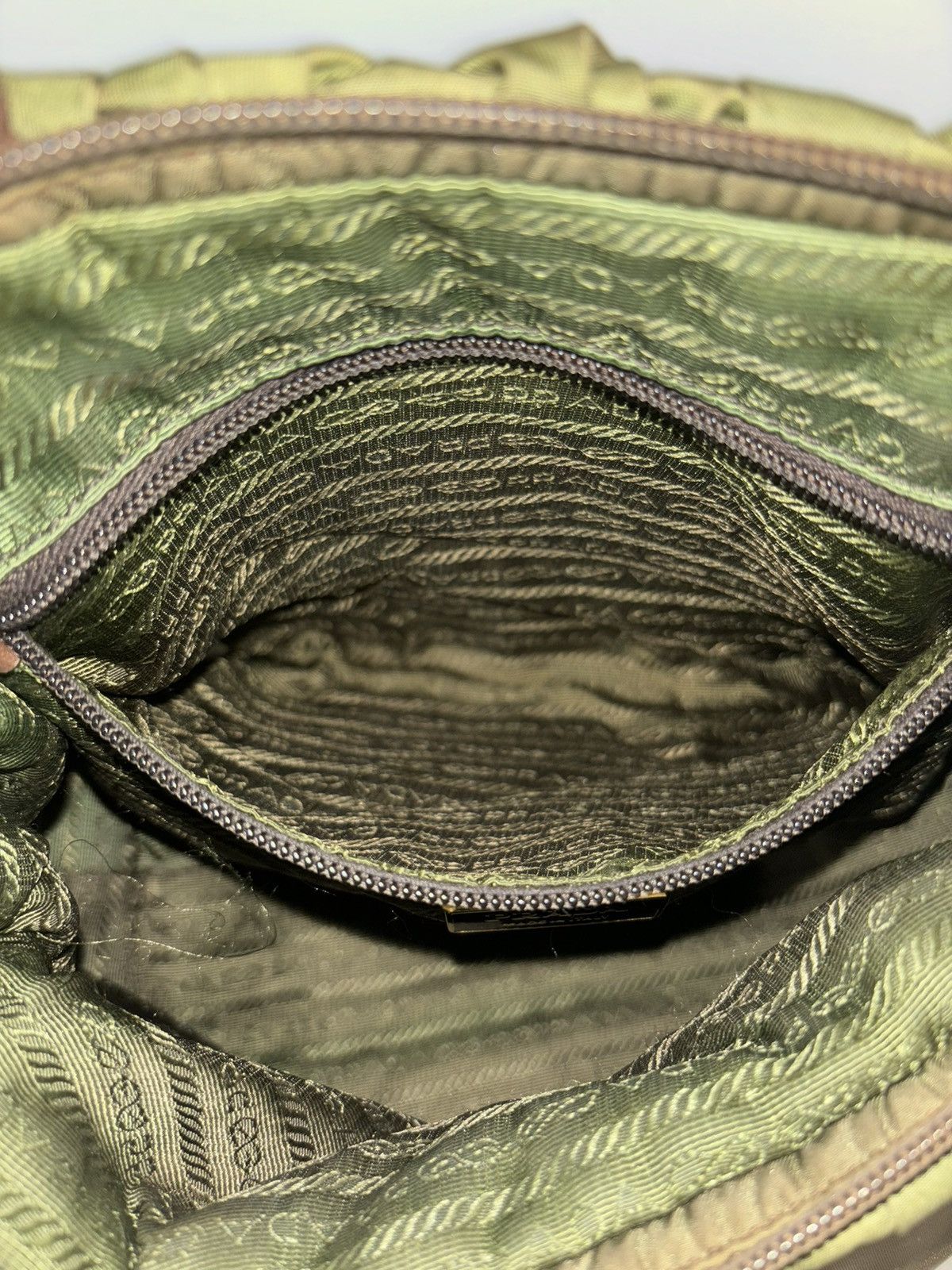 Prada Prada Hand Bag Green Nylon Size ONE SIZE - 15 Thumbnail