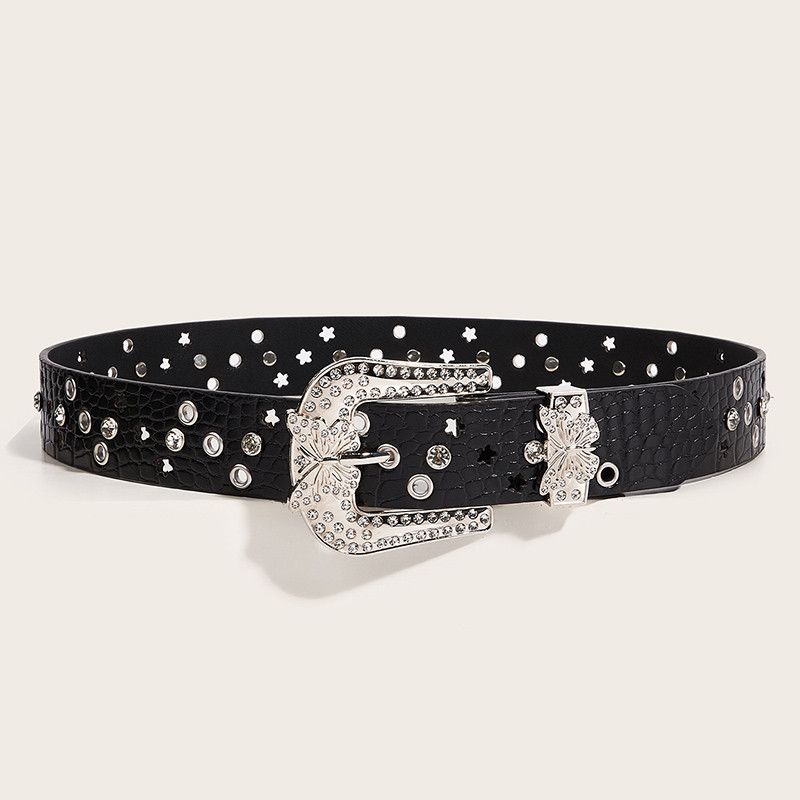 Designer × Japanese Brand × Vintage Punk Diamond Butterfly Rivet Belt Vintage Size ONE SIZE - 2 Thumbnail