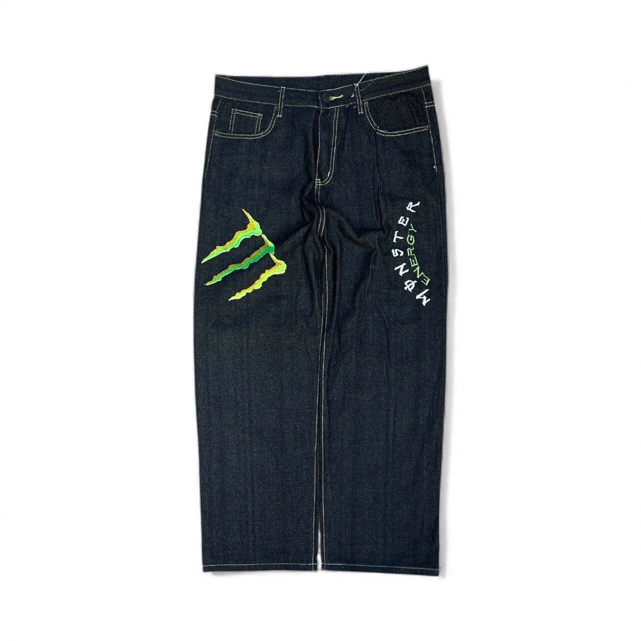 Vintage Vintage Y2K Monster Energy Drink Embroidered Dark Wash Denim Size US 38 / EU 54 - 1 Thumbnail