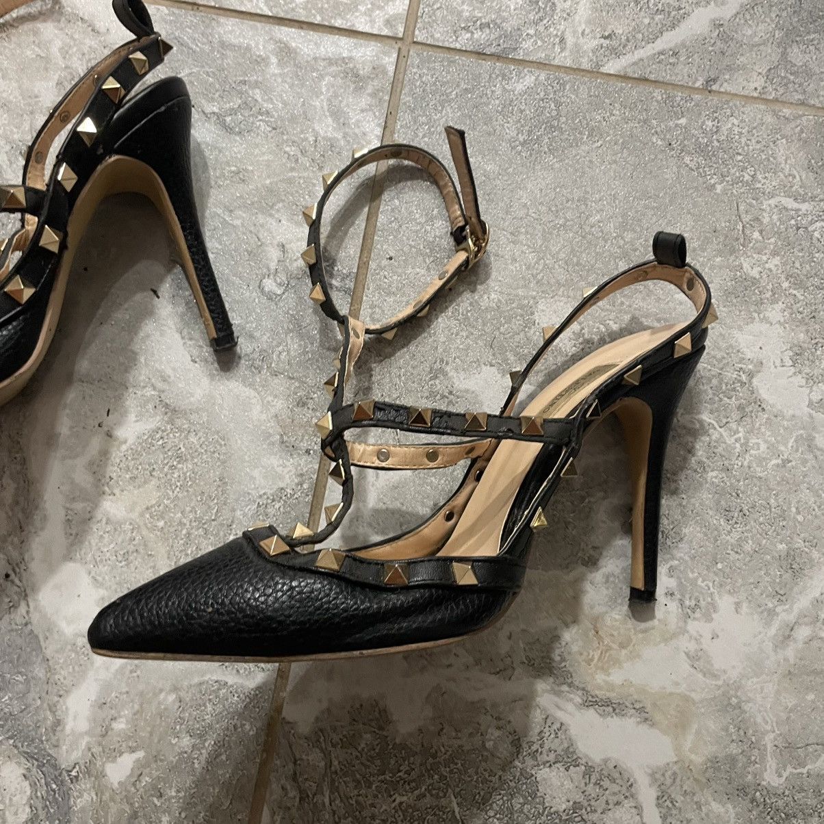 Valentino Valentino Garavani Rockstud Slingback Stiletto Leather Heels Size US 10 / IT 40 - 2 Thumbnail
