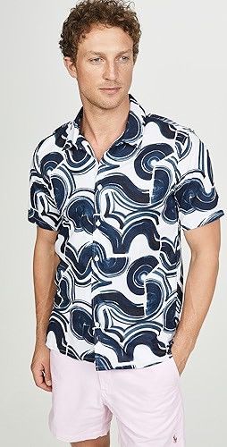 Club Monaco SLIM-FIT BUTTON-DOWN COLLAR PRINTED COTTON-RIPSTOP SHIRT Size US L / EU 52-54 / 3 - 2 Thumbnail