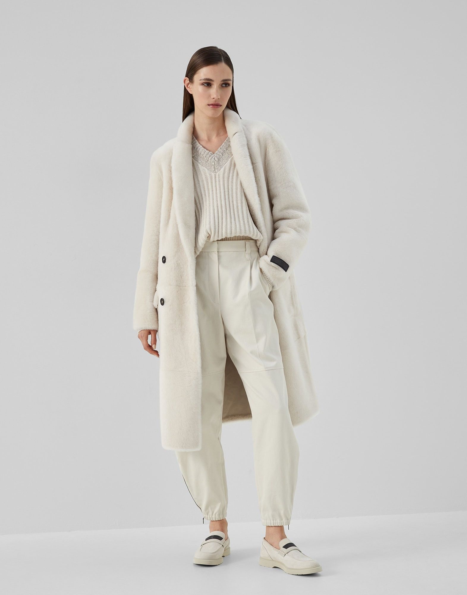 Brunello Cucinelli o1y0725 Cashmere Blend Sweater in Sand Size L / US 10 / IT 46 - 5 Thumbnail