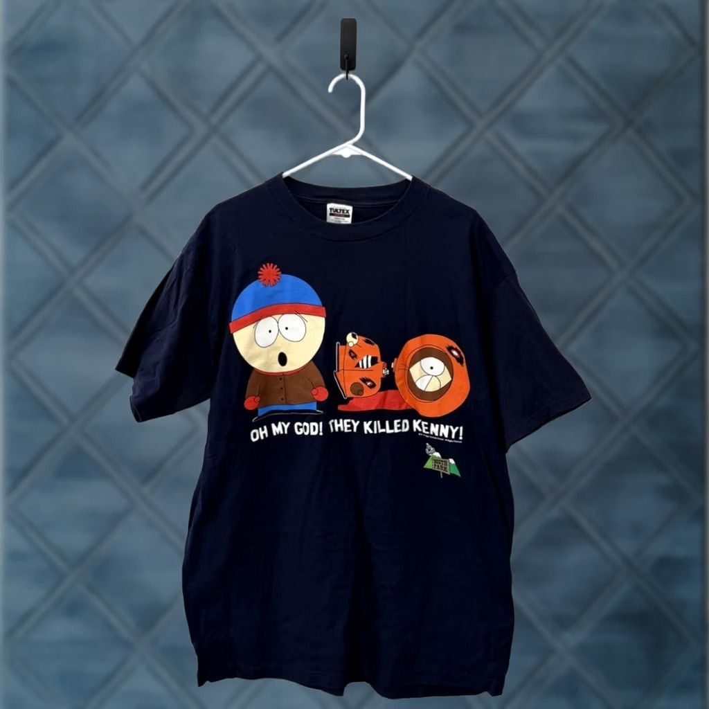 Tultex VINTAGE South Park T Shirt Oh My God They Killed Kenny 90s Mens XL Blue Size US XL / EU 56 / 4 - 1 Thumbnail