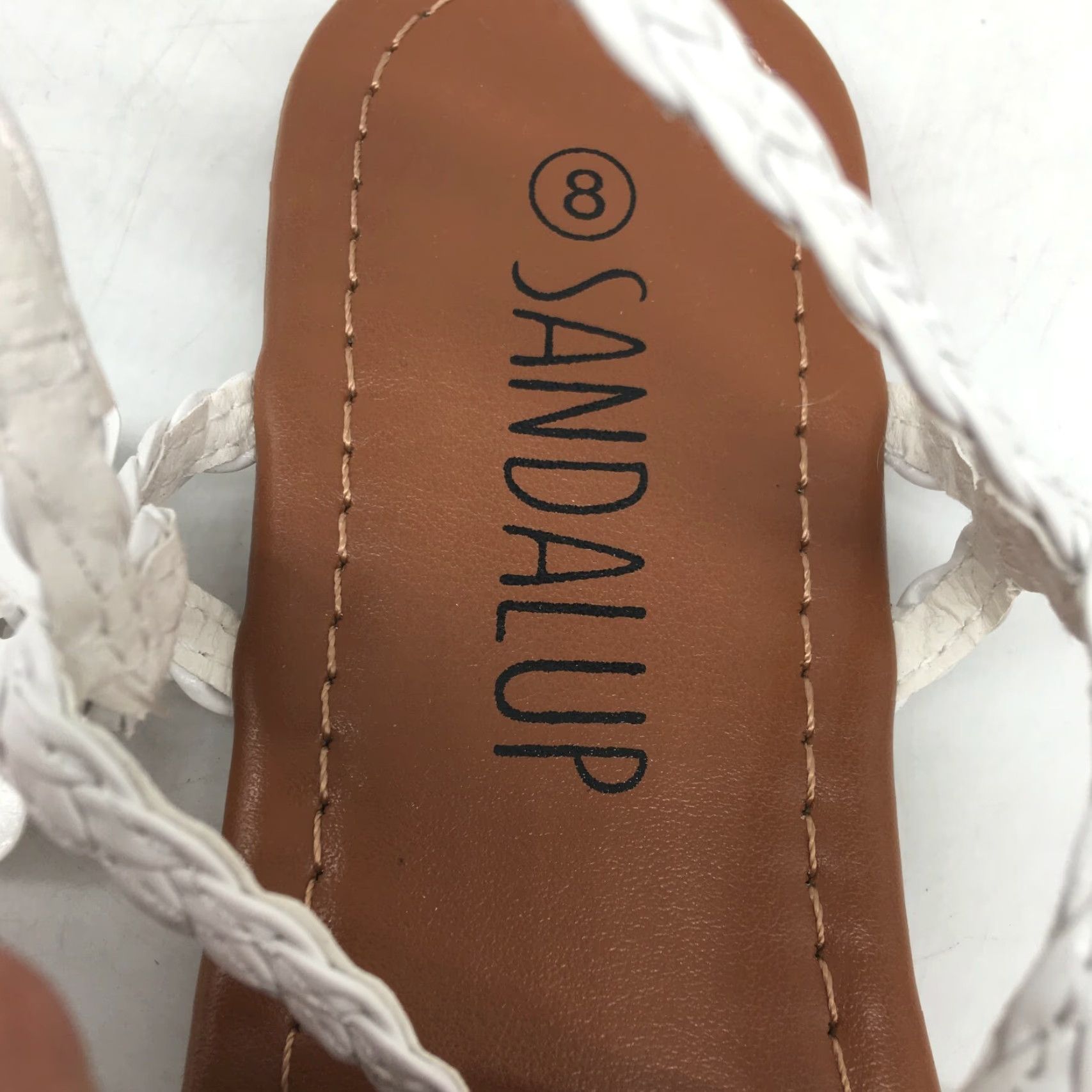 Vintage Sandalup Women's Open Toe White Braided Adjustable Strap Flat Thong Sandal Size 8 Casual Summer Size US 8 / IT 38 - 5 Thumbnail