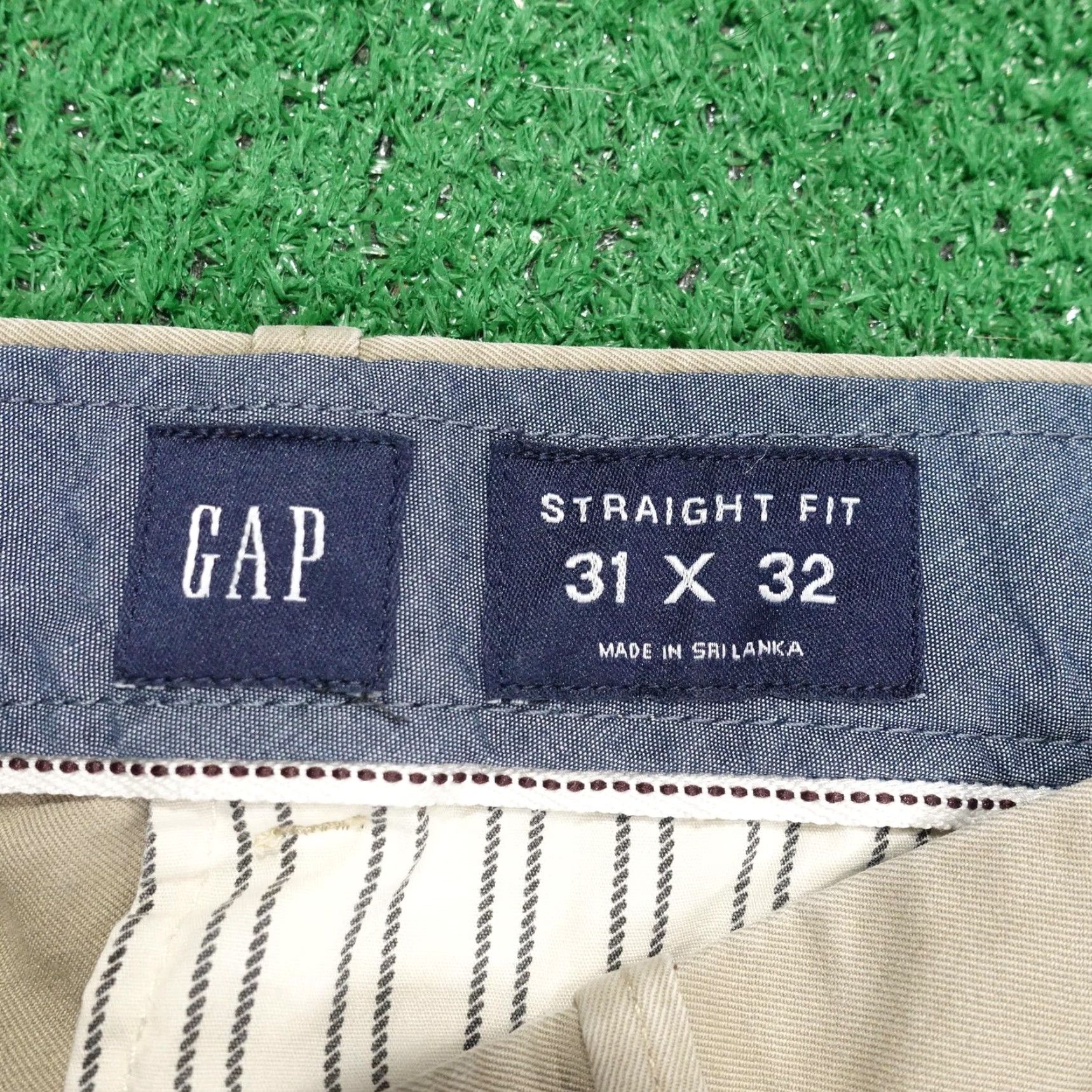 Gap Gap Mens Chino Pants 31x32 Beige Straight Flat Front 100% Cotton Casual Pockets Size US 31 - 6 Thumbnail