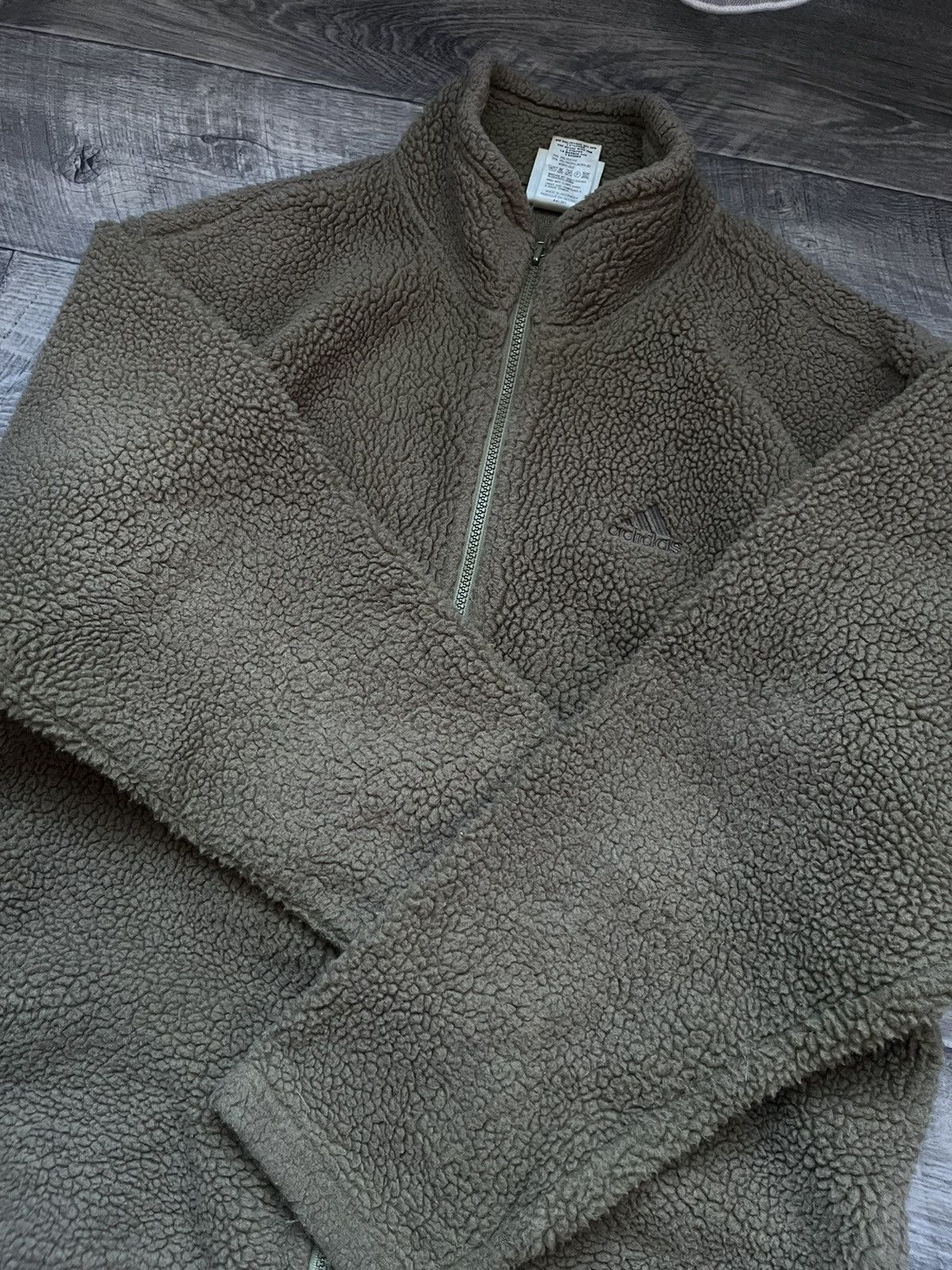 Adidas Vintage Adidas Teddy Fleece Sherpa Long Zip Pullover Jacket Size US S / EU 44-46 / 1 - 6 Thumbnail