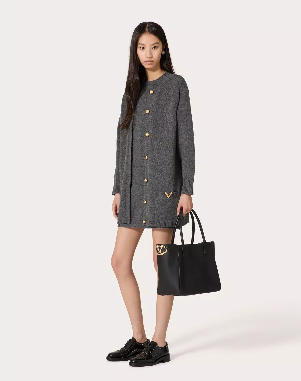 Valentino oc11z0725 Size:OS/Shopping Bag In Nappa Calfskin in Black Size ONE SIZE - 8 Thumbnail
