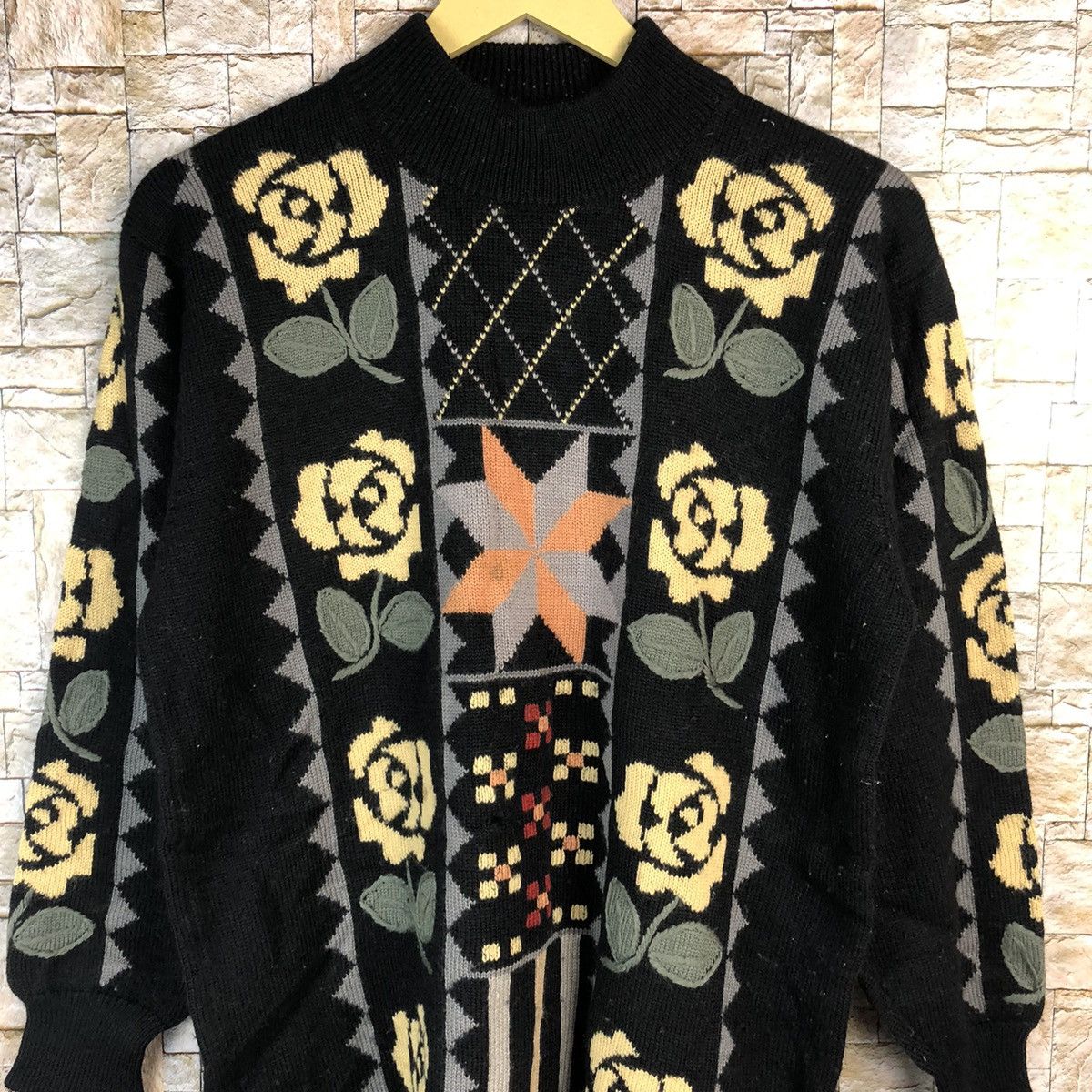 Aran Isles Knitwear × Japanese Brand My Collico Black Knitwear art vintage japan #A822 Size M / US 6-8 / IT 42-44 - 5 Thumbnail