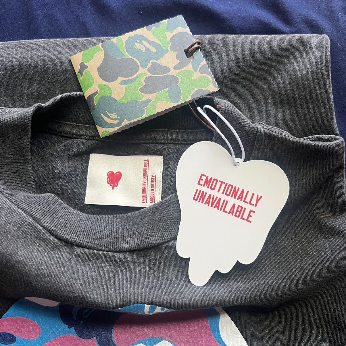 Bape Bape x Emotionally Unavailable charcoal tee Size US L / EU 52-54 / 3 - 3 Thumbnail