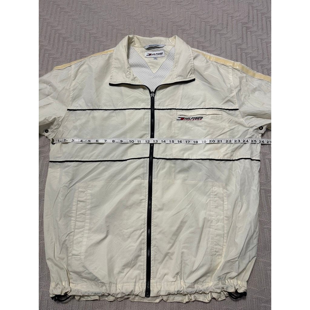 Tommy Hilfiger Vintage Y2K Tommy Hilfiger white cream windbreaker jacket Size US XL / EU 56 / 4 - 5 Thumbnail