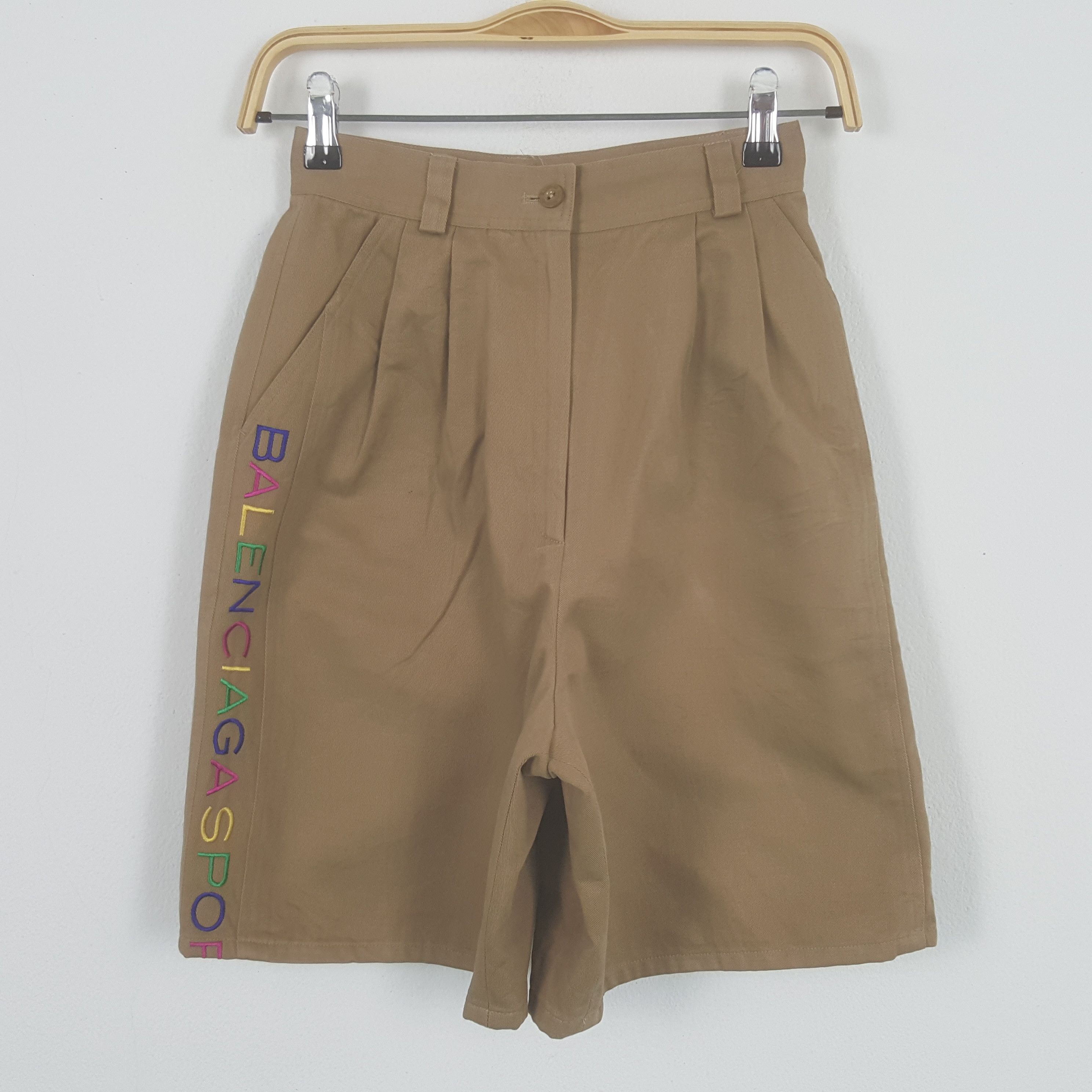 image of Balenciaga Sports Tape Line Short Pants in Khaki, Women's (Size 22)