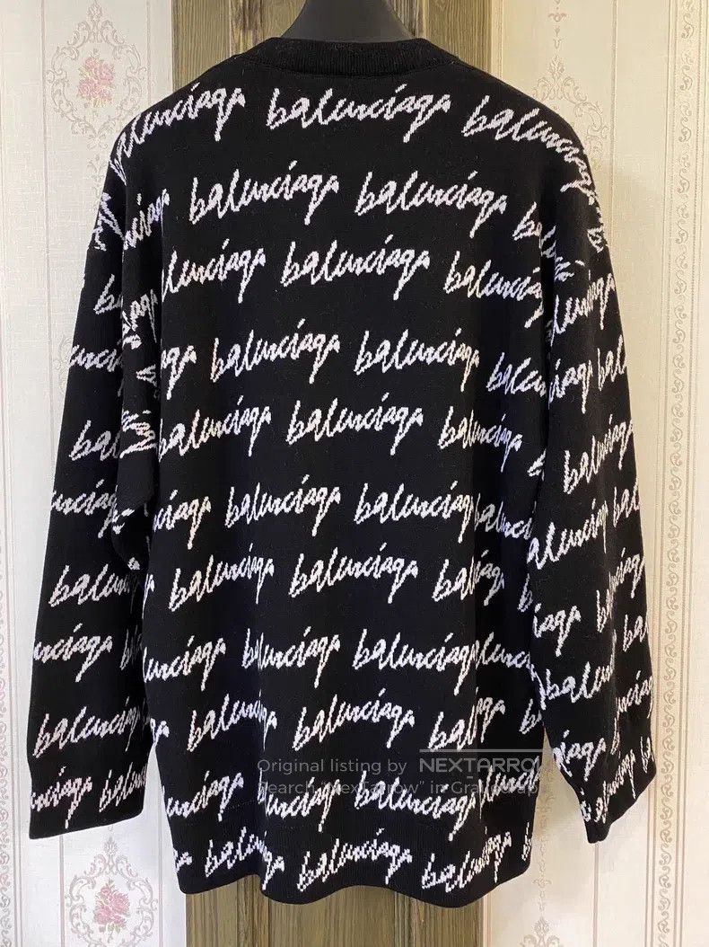 Balenciaga Balenciaga Signature Logo Loose Knit Sweater Size US XS / EU 42 / 0 - 2 Thumbnail