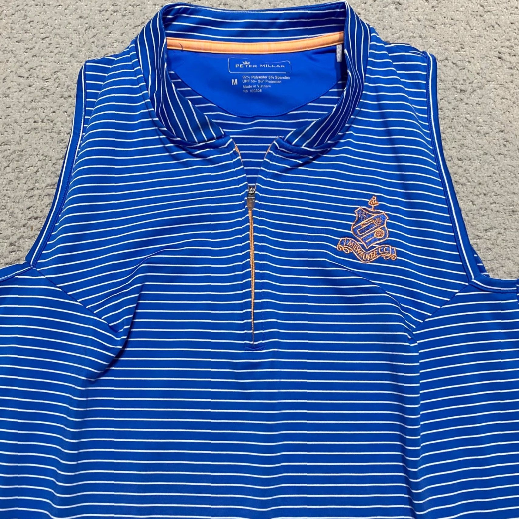 Peter Millar Peter Millar Womens Top M Blue Striped Sleeveless Milwaukee County Club Zip Size M / US 6-8 / IT 42-44 - 5 Thumbnail