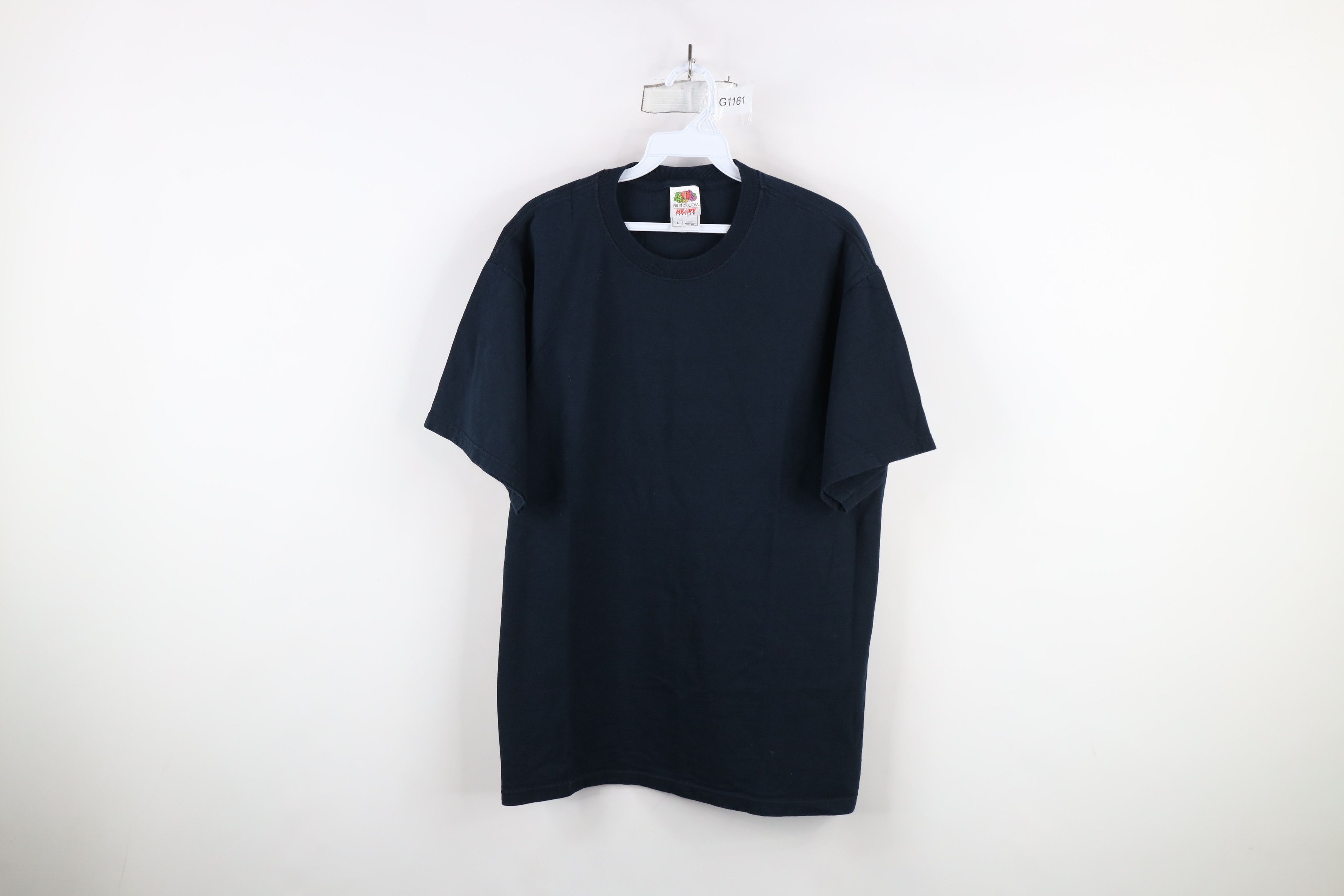 Vintage Vintage 90s Y2K Streetwear Blank Heavy Cotton T-Shirt Black Size US L / EU 52-54 / 3 - 1 Thumbnail