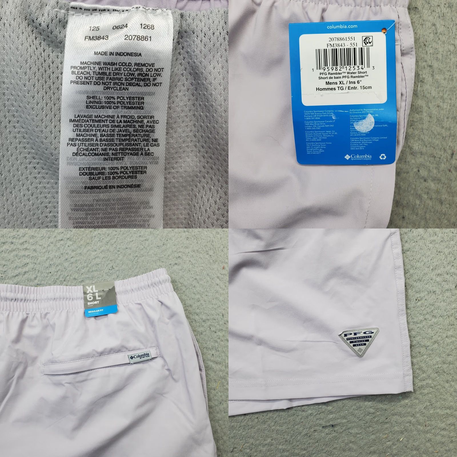 Vintage Columbia Mens PFG Rambler Swim Shorts XL Purple Lined Elastic Waist Size US 36 / EU 52 - 8 Thumbnail