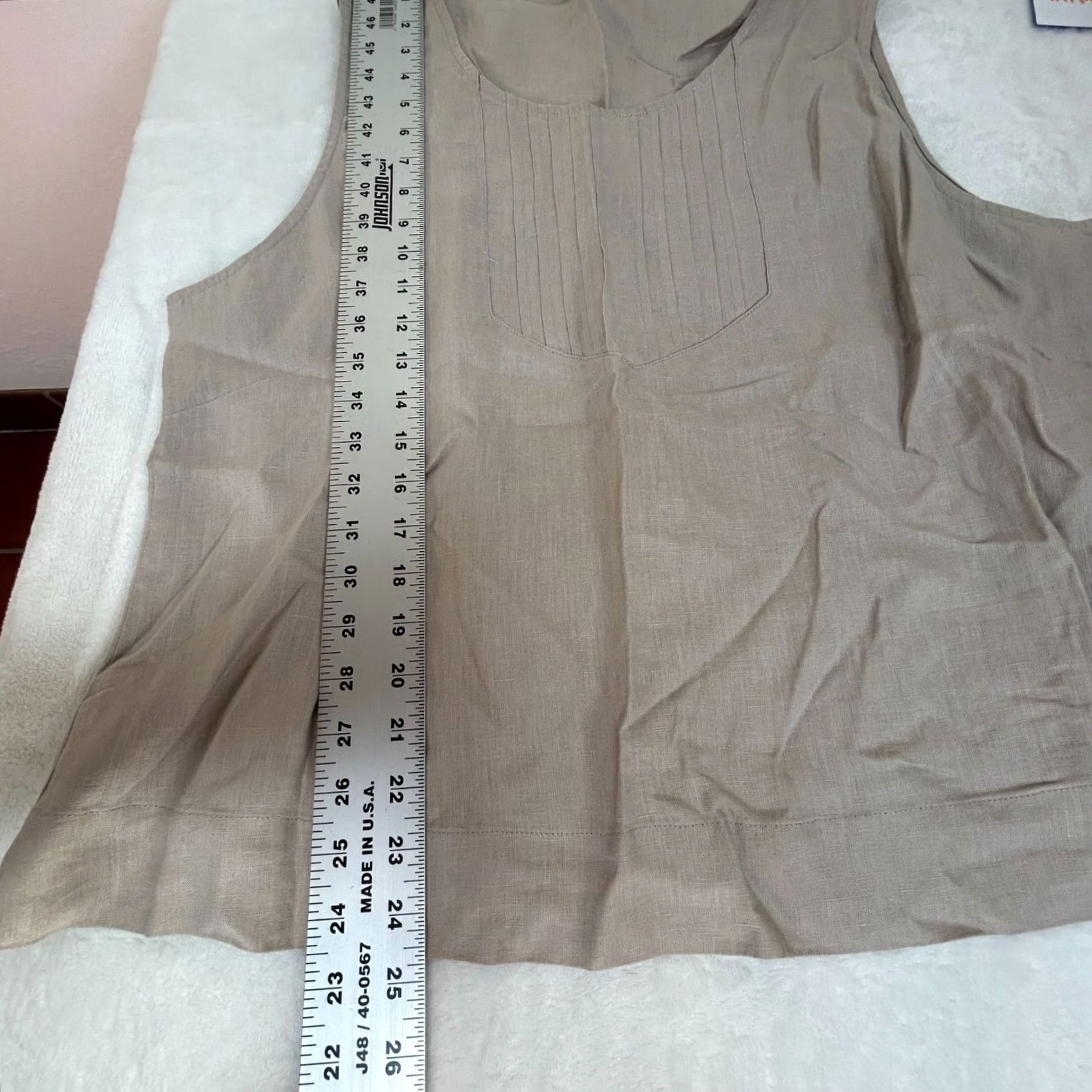 Vintage LaNaturelle Tank Top Womens Beige 100% Linen Sleeveless Casual XXXL Size XXL / US 16-18 / IT 52-54 - 8 Thumbnail