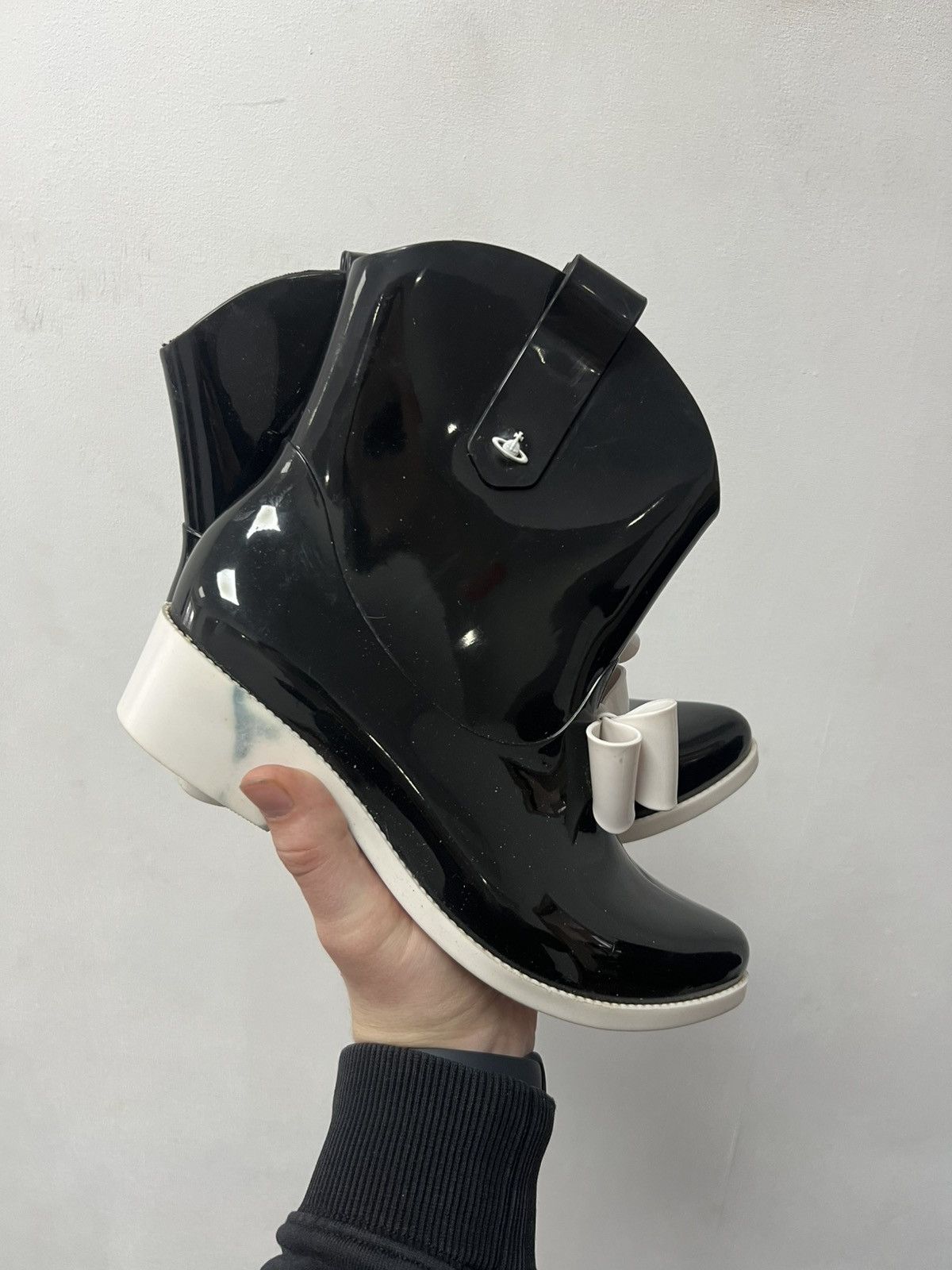 Melissa RARE Vivienne Westwood x Mellisa Rain Boots Black Size US 7 / IT 37 - 1 Thumbnail