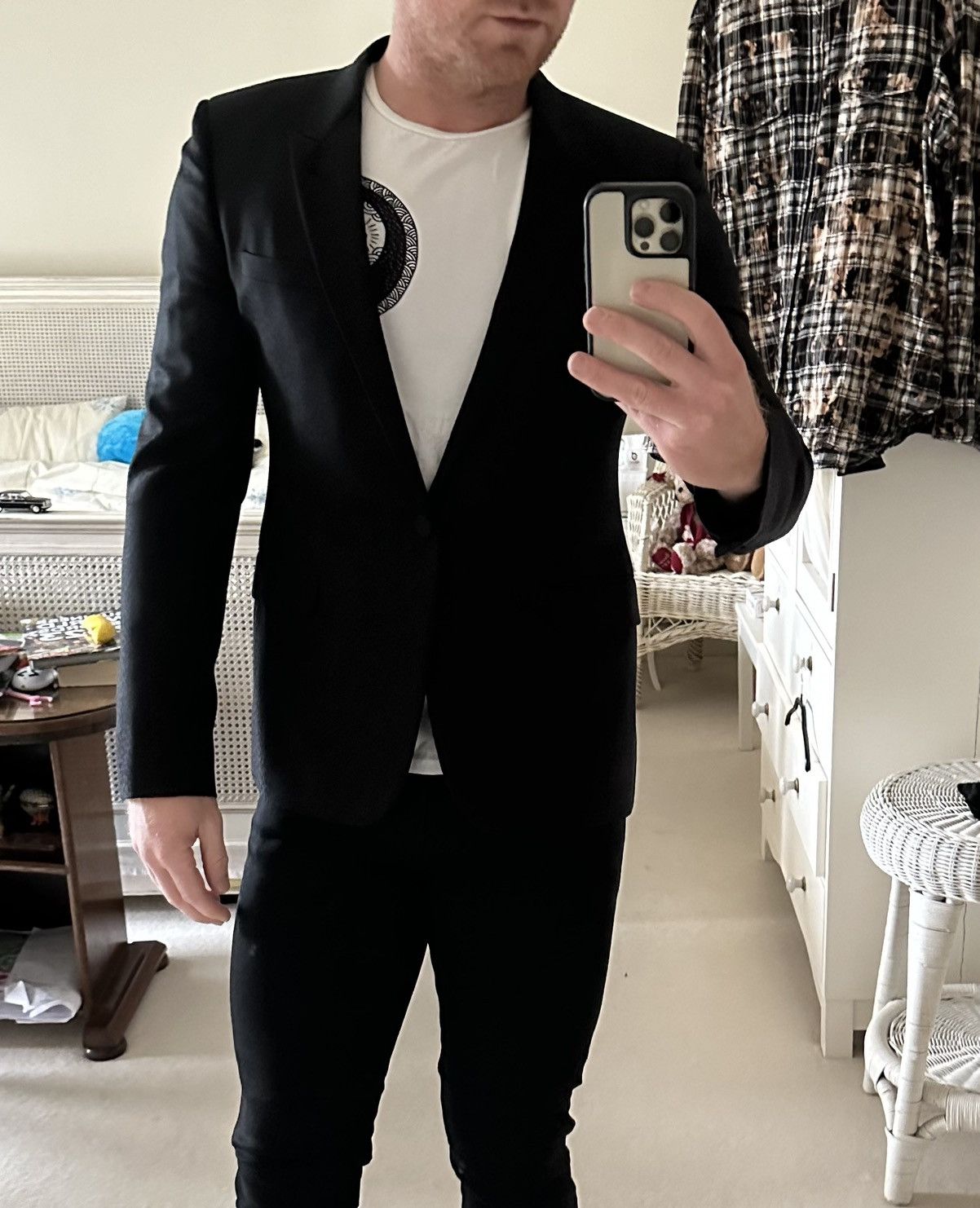 Saint Laurent Paris Grail Saint Laurent FW14 babycat tuxedo jacket le smoking 52 Size 40R - 4 Thumbnail