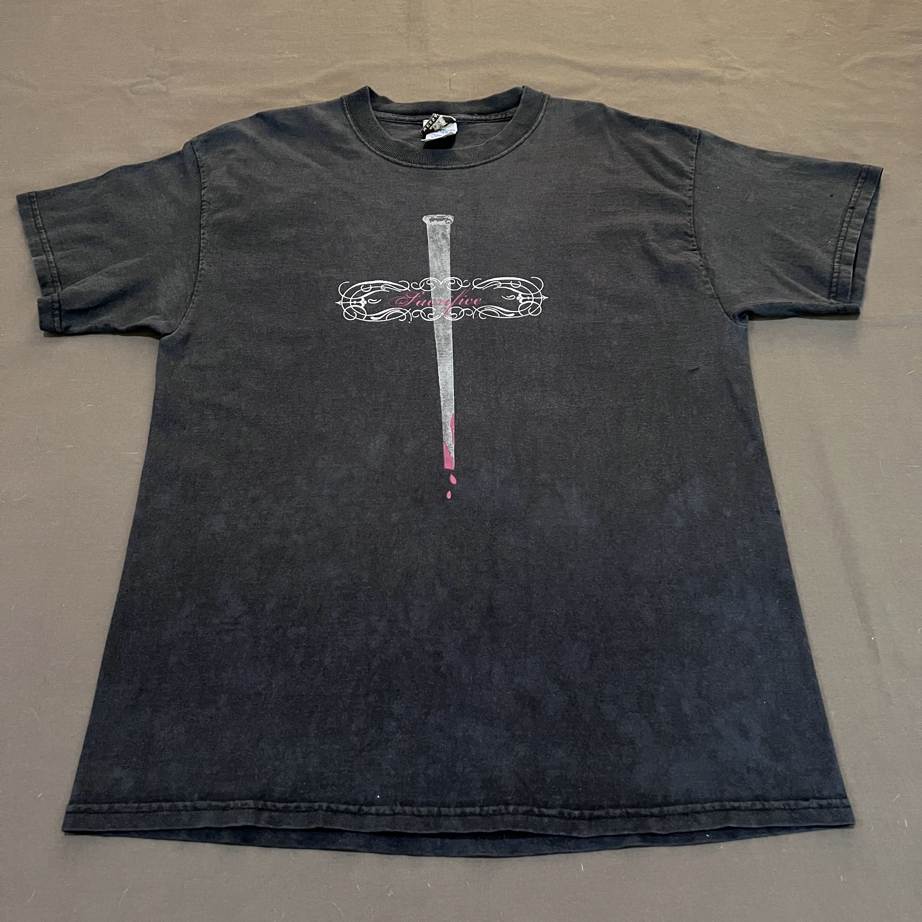 Vintage Y2K Sacrifice Jesus God Lord Bible Holy Tee Faded