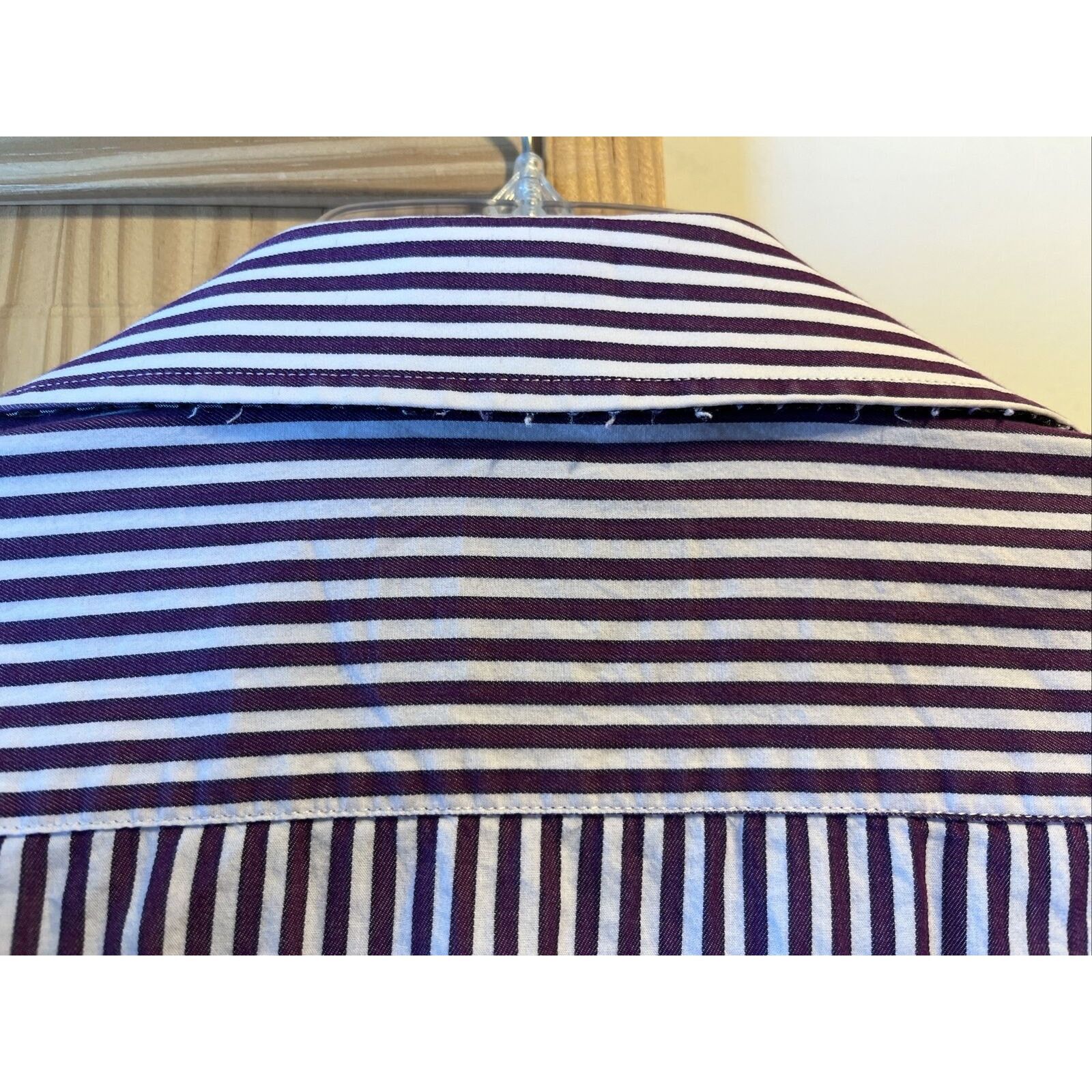 Other Christian Aujard Paris Men's XL Purple Striped Cotton Shirt Size US XL / EU 56 / 4 - 8 Thumbnail